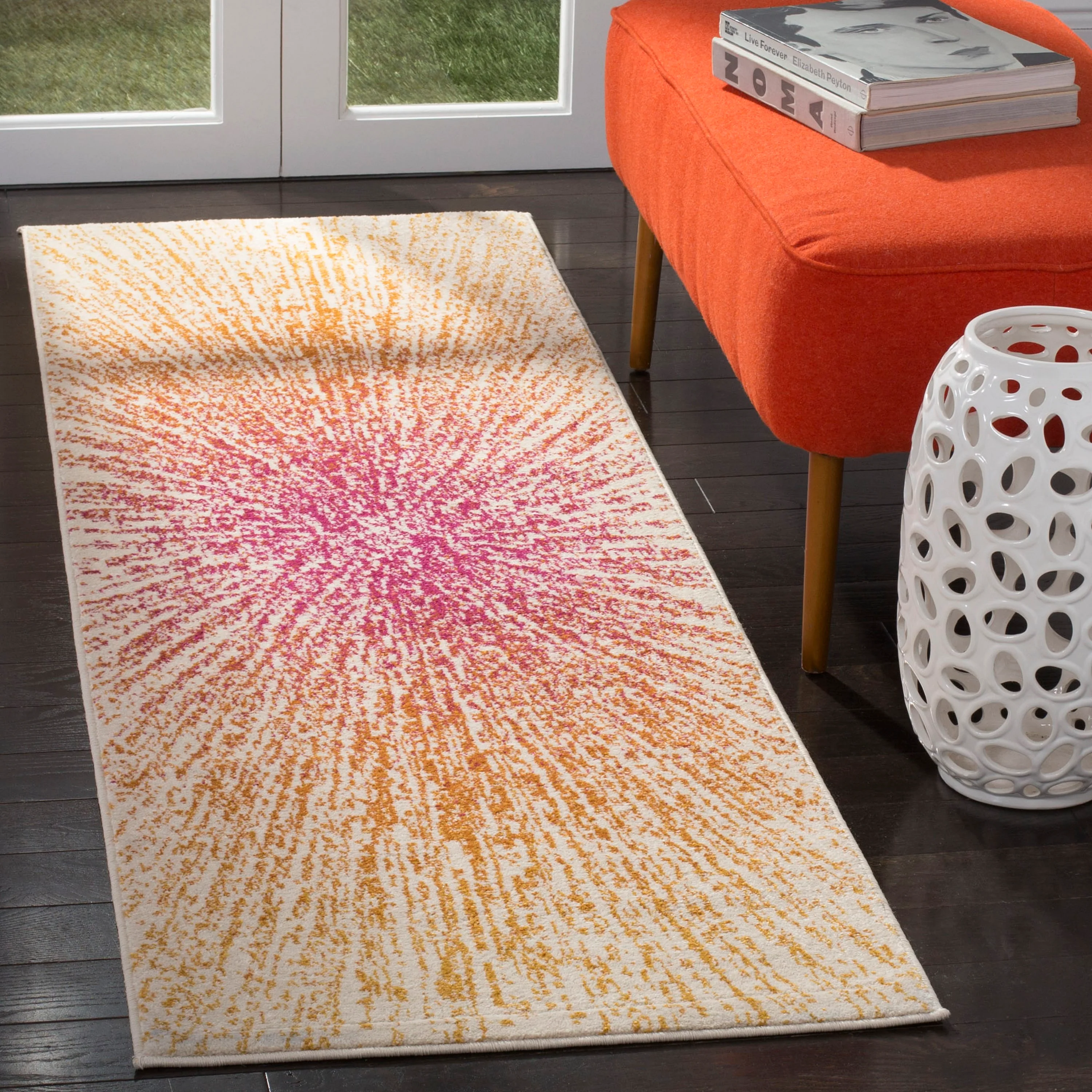 Safavieh Evoke Jude 2 x 11 Fuchsia/Cream Indoor Abstract Bohemian/Eclectic Runner