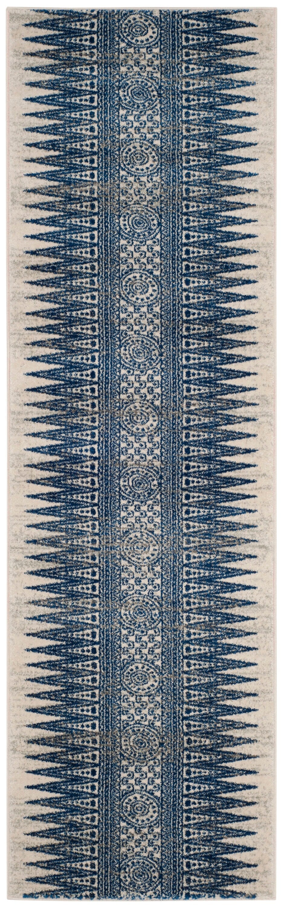 Safavieh Evoke Layla 2 x 7 Ivory/Blue Indoor Abstract Bohemian/Eclectic Runner - Image 2