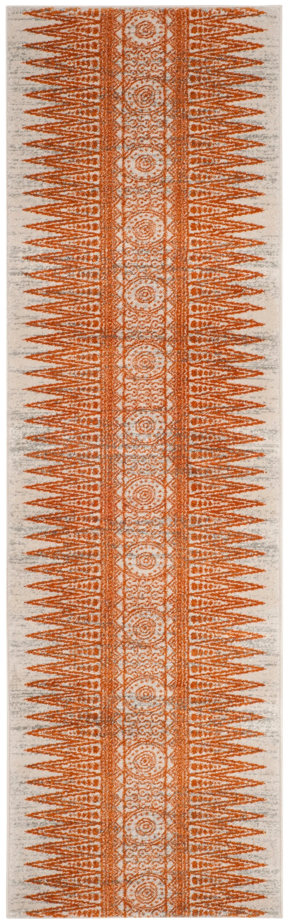 Safavieh Evoke Layla 2 x 7 Ivory/Orange Indoor Abstract Bohemian/Eclectic Runner - Image 2