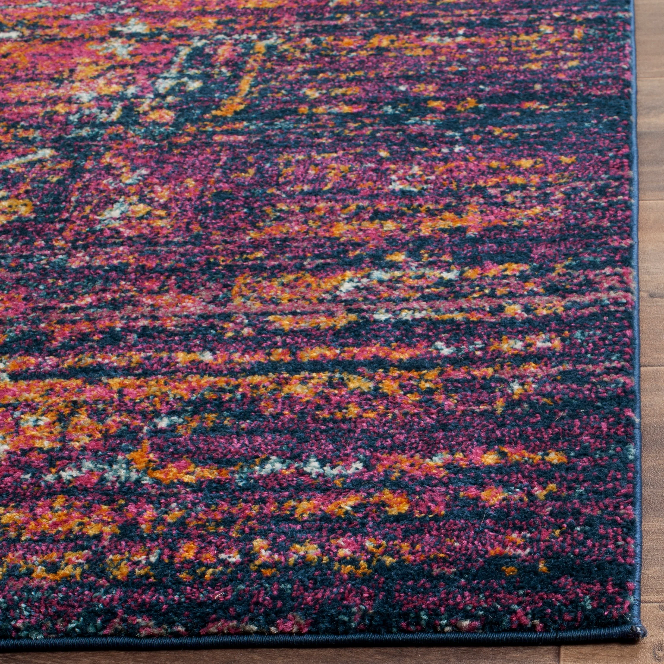 Safavieh Evoke Livia 2 ft. 2 in. x 13 ft. Blue/Fuchsia Indoor Distressed Overdyed Vintage Runner Rug - Image 3