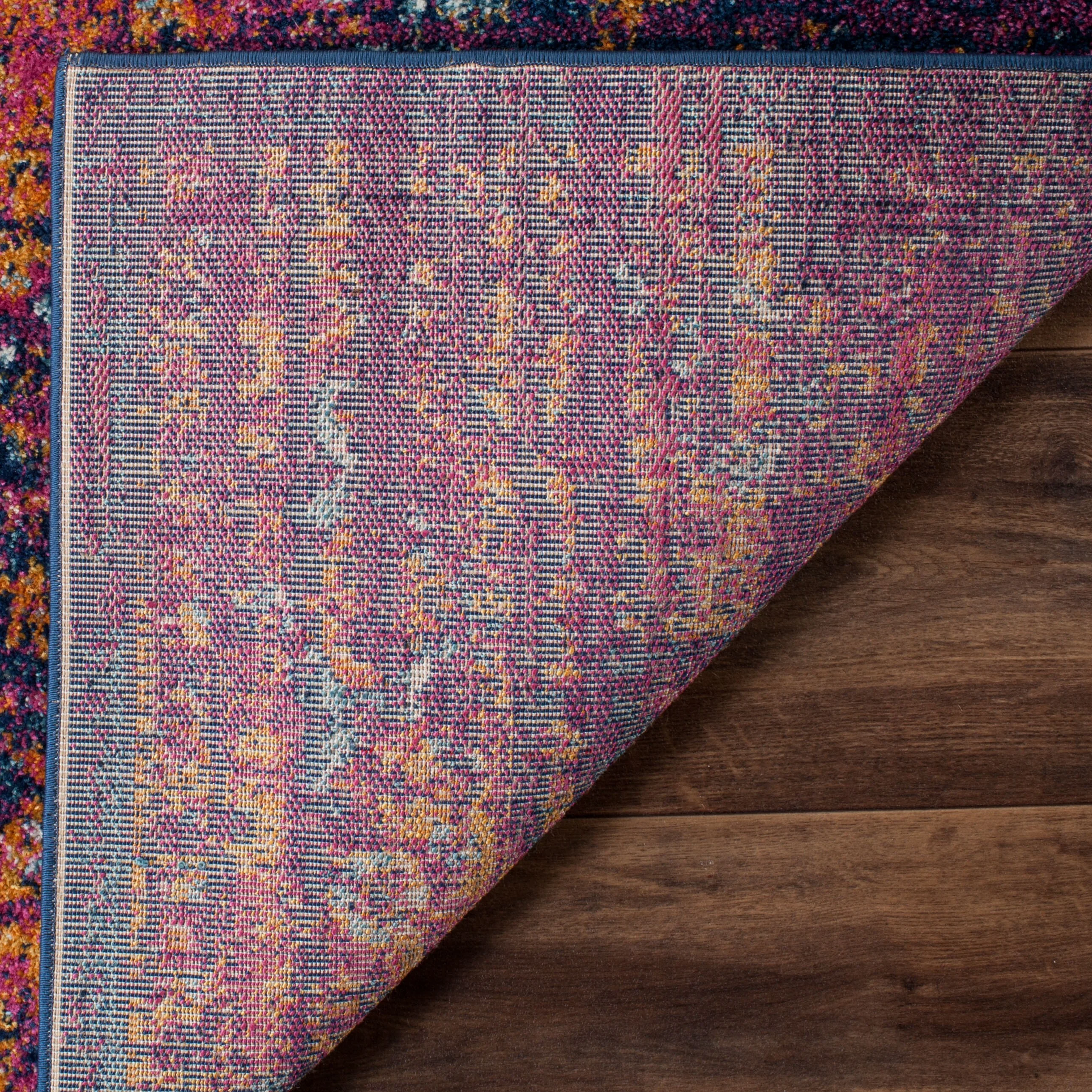 Safavieh Evoke Livia 2 ft. 2 in. x 13 ft. Blue/Fuchsia Indoor Distressed Overdyed Vintage Runner Rug - Image 4