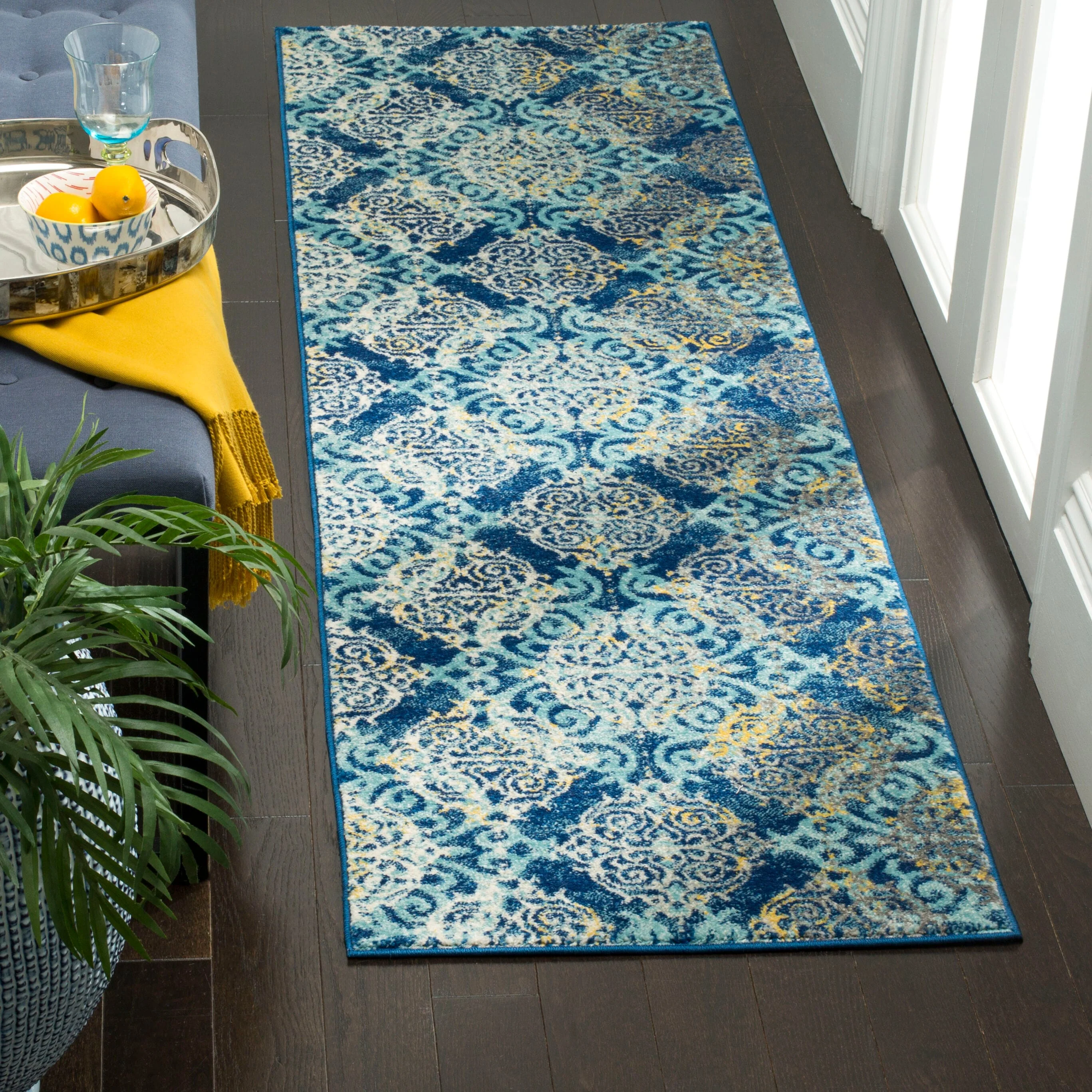 Safavieh Evoke Rigby Royal/Light Blue Indoor Runner Rug, 2-ft-2-in x 7-ft