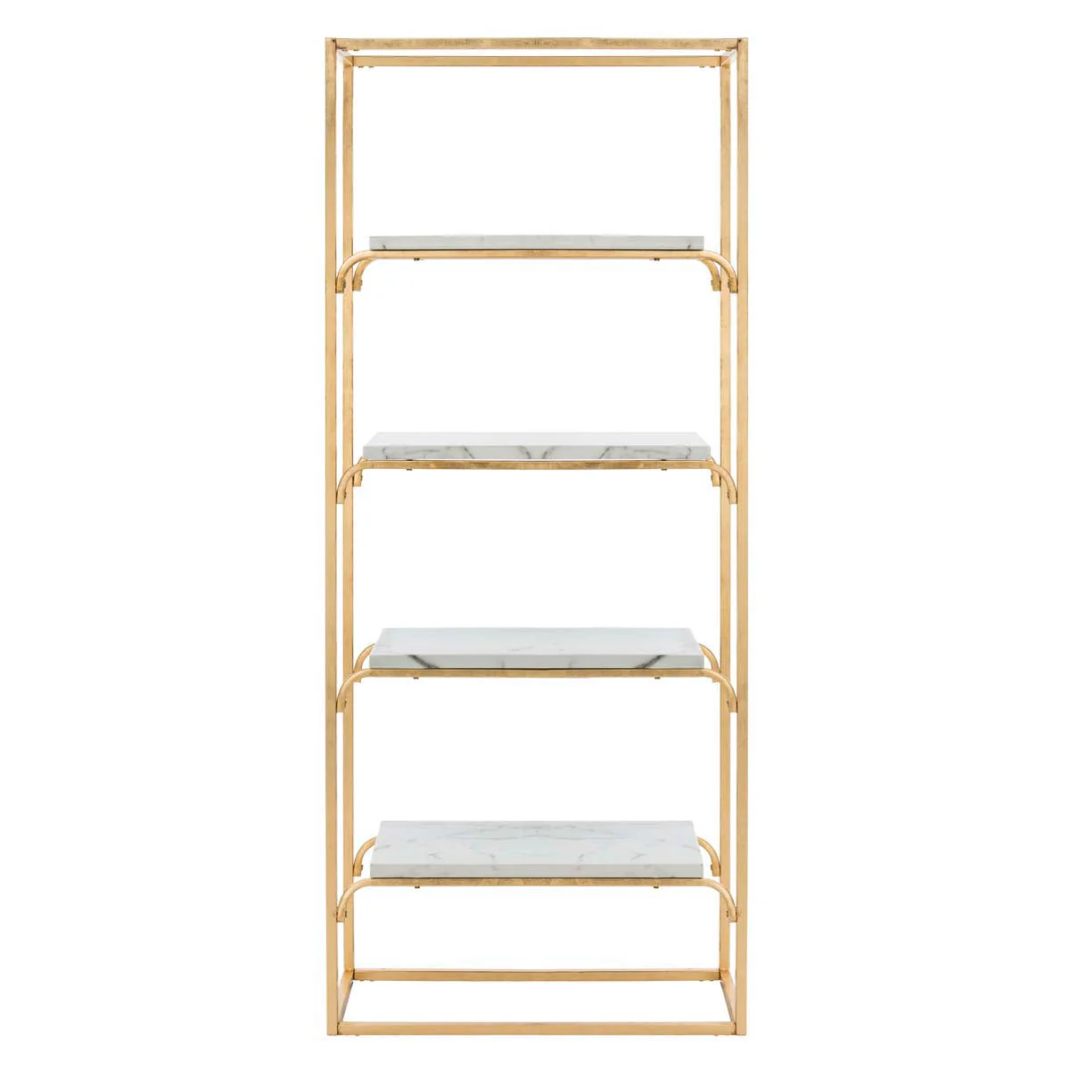 Safavieh Fiora Gold/White Metal Etagere, 4-Tier, 30 x 14 x 72 in