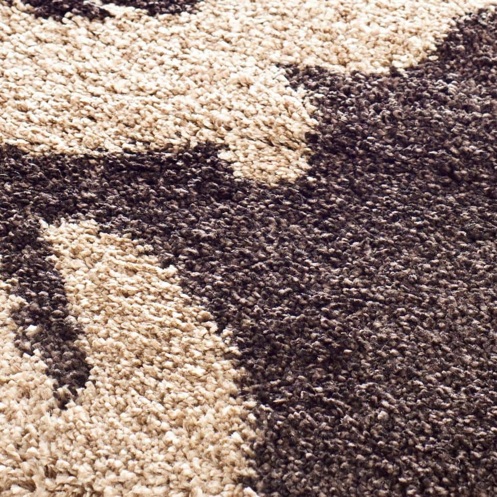Safavieh Florida Votive Shag Area Rug, 6 ft. x 9 ft., Dark Brown/Smoke, Floral/Botanical Farmhouse/Cottage - Image 8
