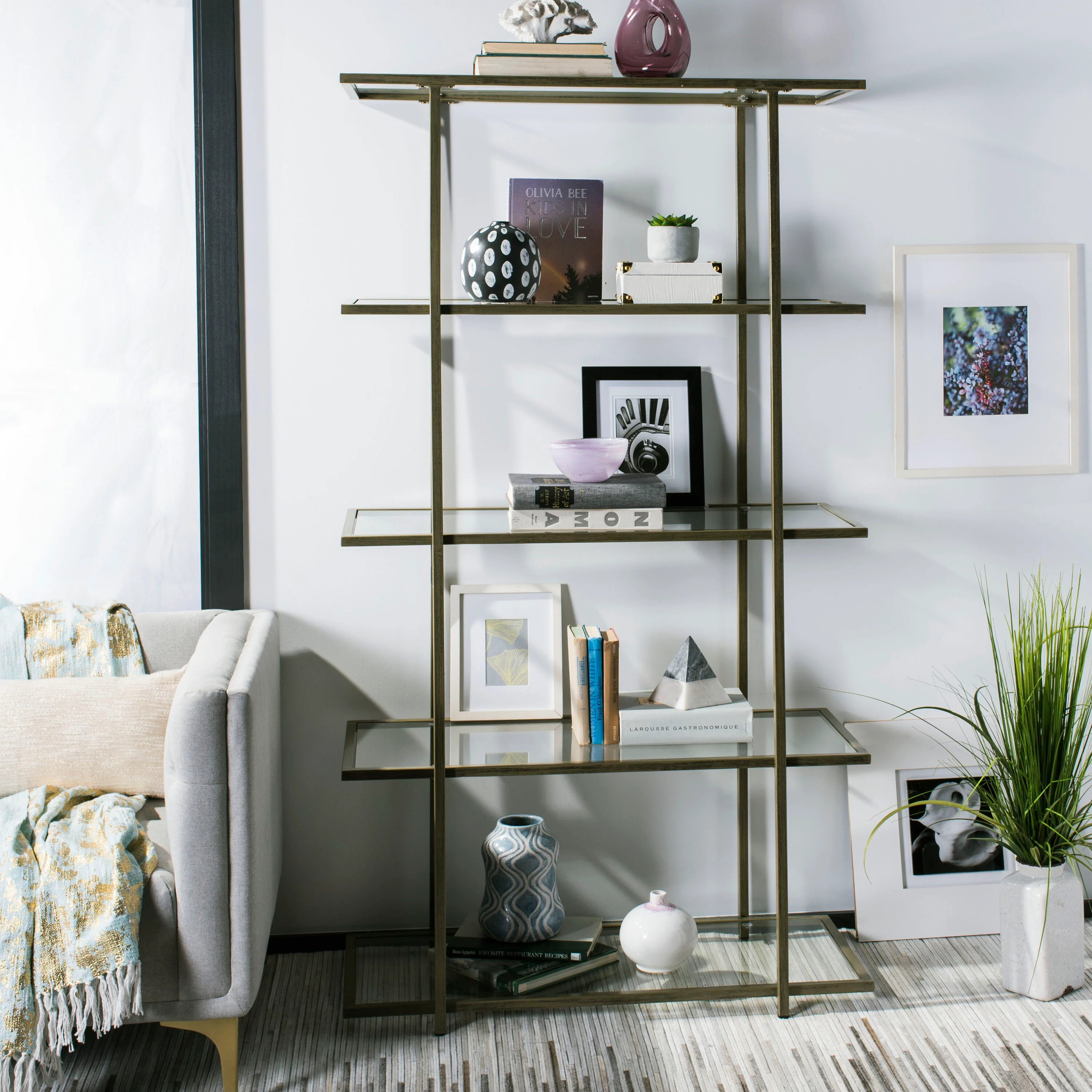 Safavieh Francis French Silver/Clear Metal Etagere