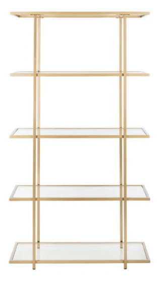 Safavieh Francis Gold/Clear Metal Etagere, 40 x 18 x 72 in