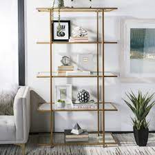 Safavieh Francis Gold/Clear Metal Etagere, 40 x 18 x 72 in - Image 2