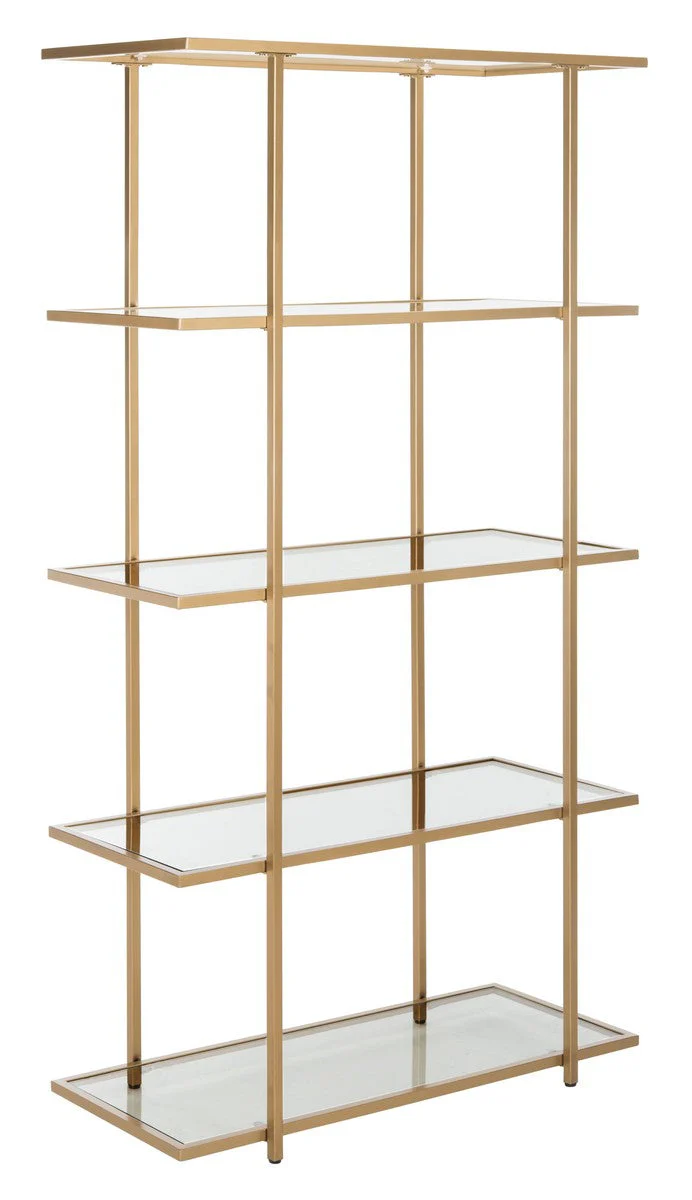 Safavieh Francis Gold/Clear Metal Etagere, 40 x 18 x 72 in - Image 3