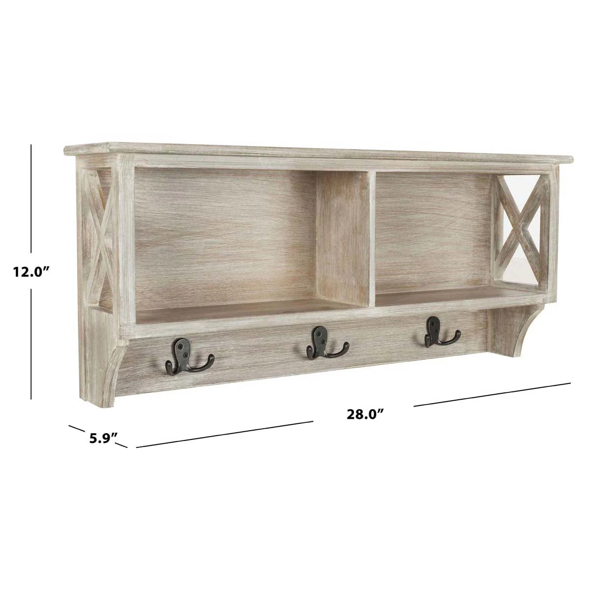 Safavieh Freya Hanging Storage Wall Rack (Gray) - 28 x 5.9 x 12 in - Image 5