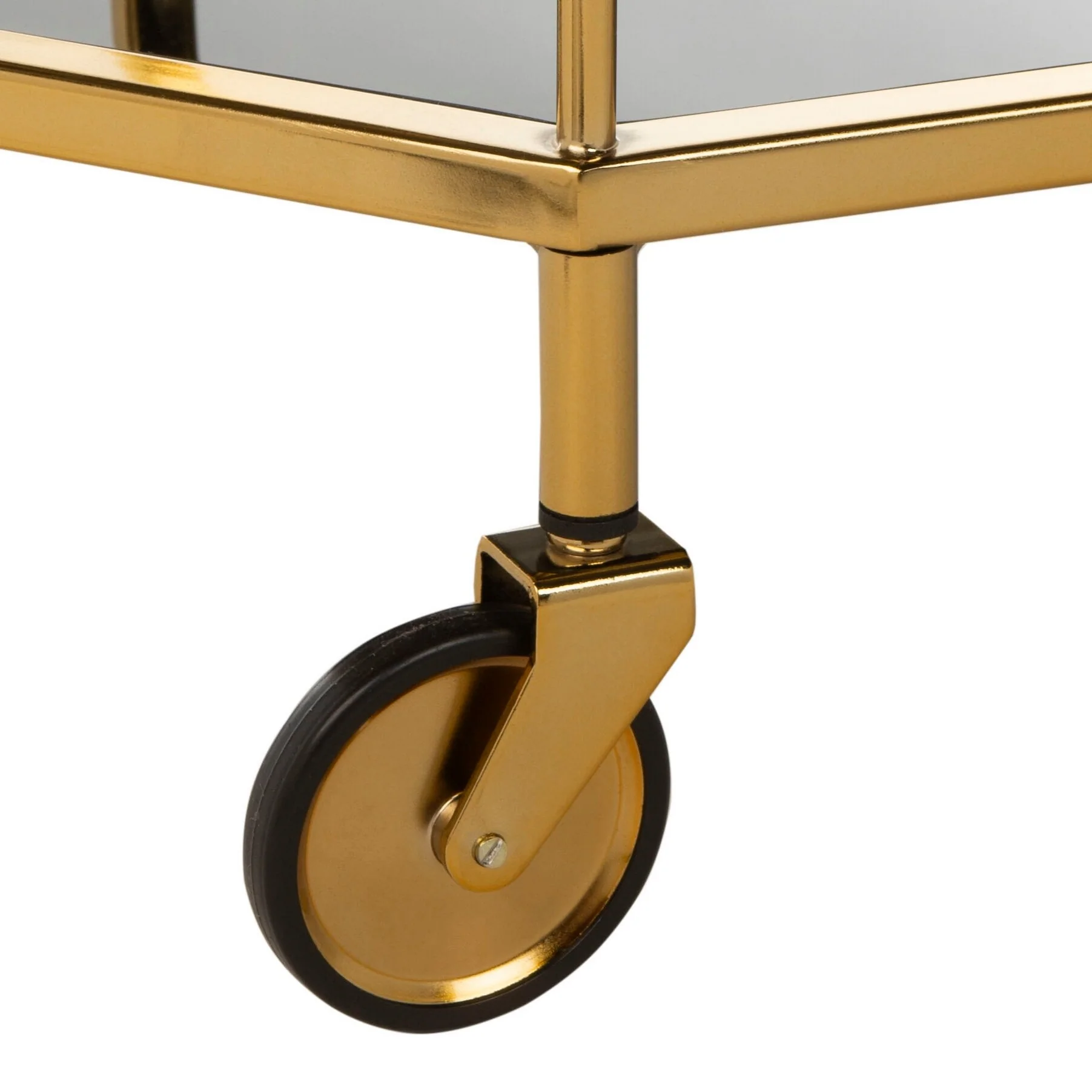 Safavieh Gold Metal Base with Glass Top Kitchen Cart (29.6-in x 16.5-in x 29.8-in) - Image 6