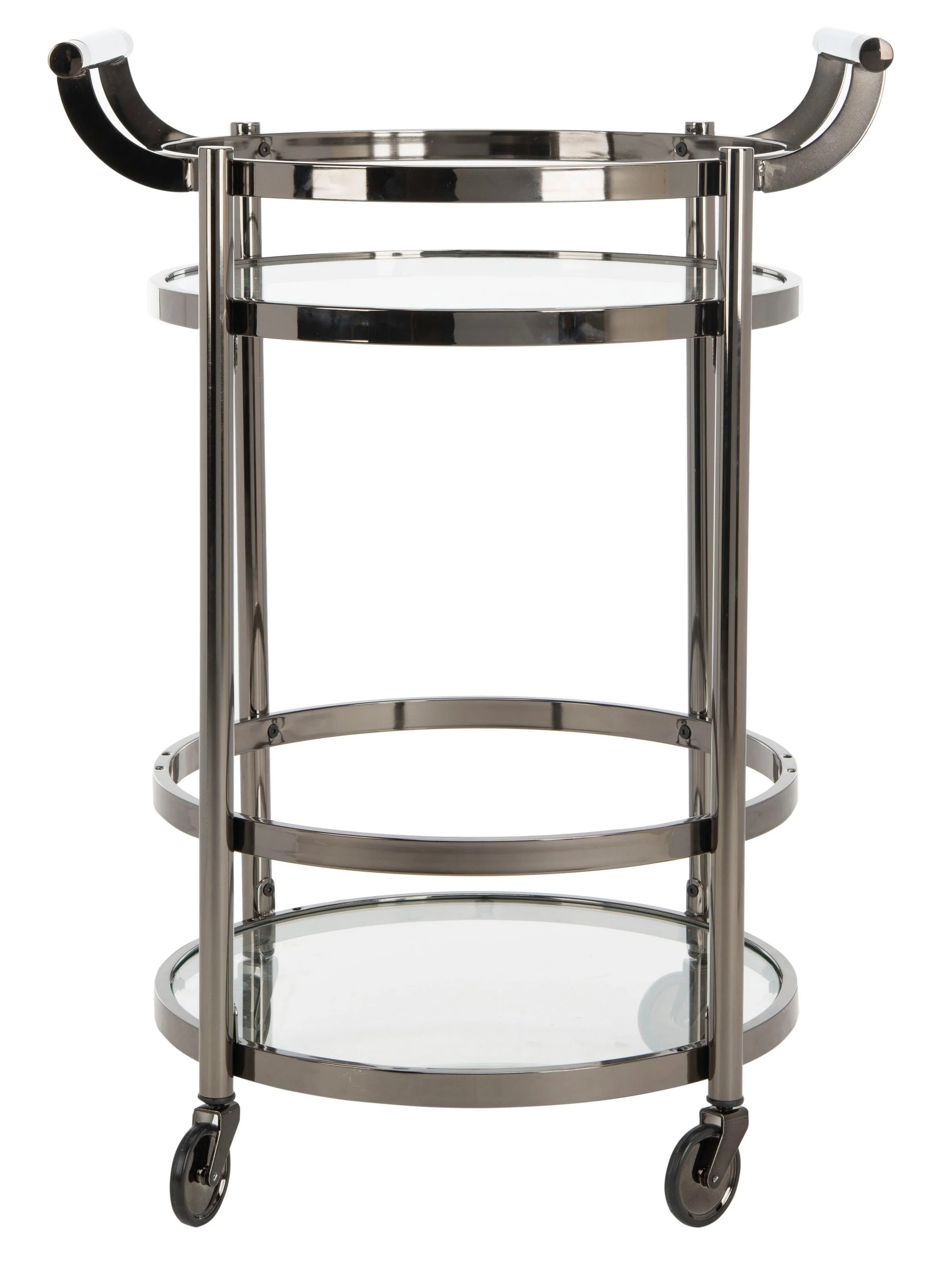 Safavieh Gray Metal Base with Glass Top Kitchen Cart (23.8-in x 19.9-in x 34-in) - Image 3