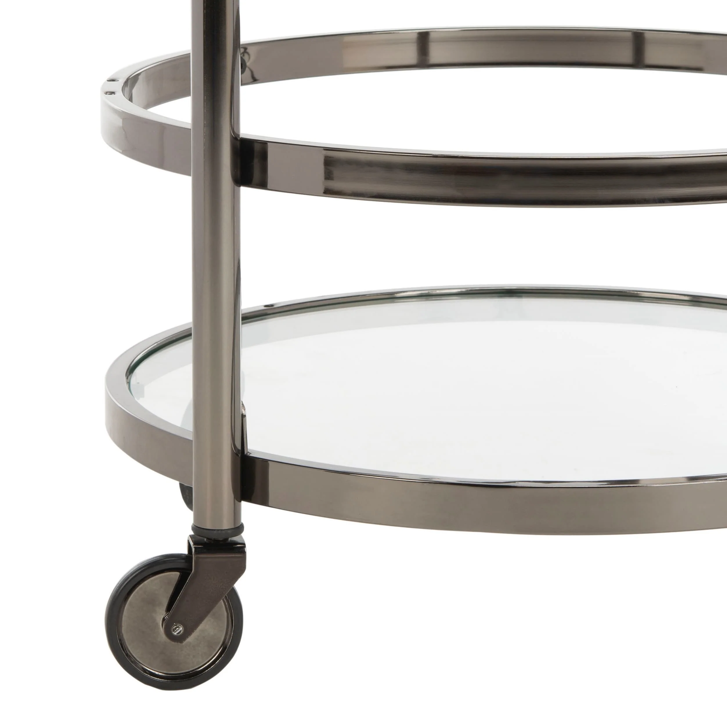 Safavieh Gray Metal Base with Glass Top Kitchen Cart (23.8-in x 19.9-in x 34-in) - Image 6