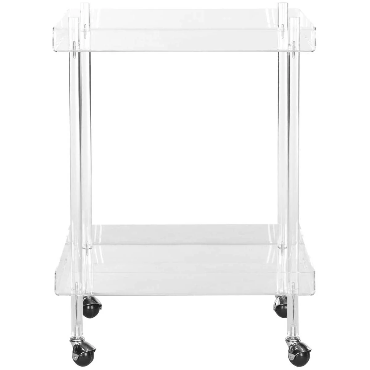 Safavieh Healy 25.59-in x 31.1-in Clear Rectangle Bar Cart