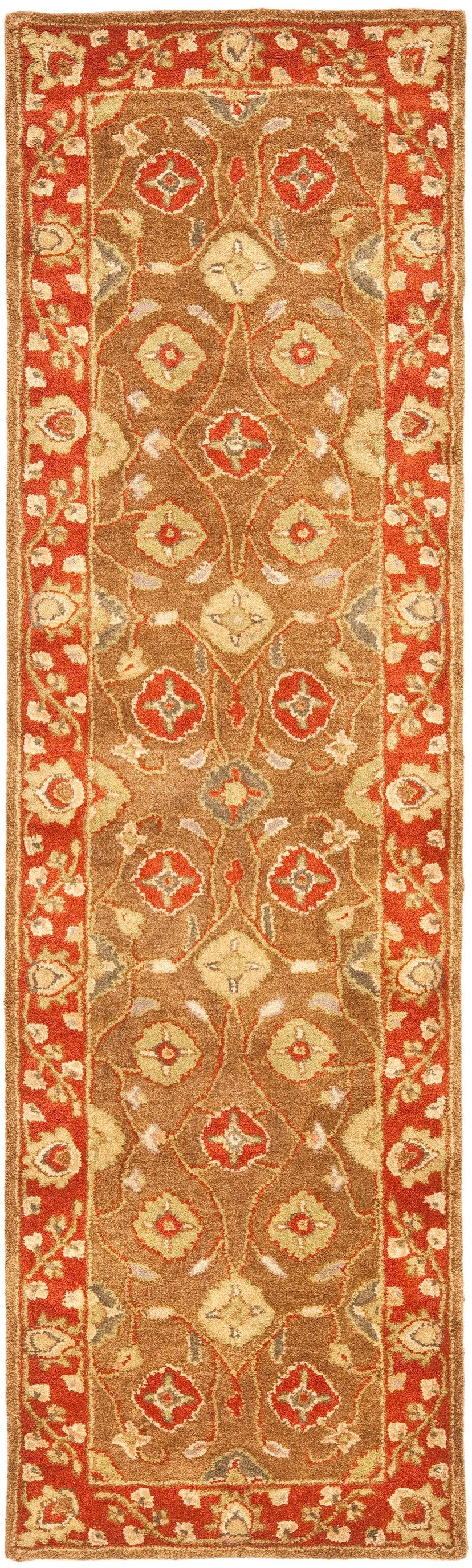 Safavieh Heritage Patna 2 ft 3 in x 8 ft Beige/Rust Hand-Tufted Wool Indoor Oriental Runner Rug - Image 2