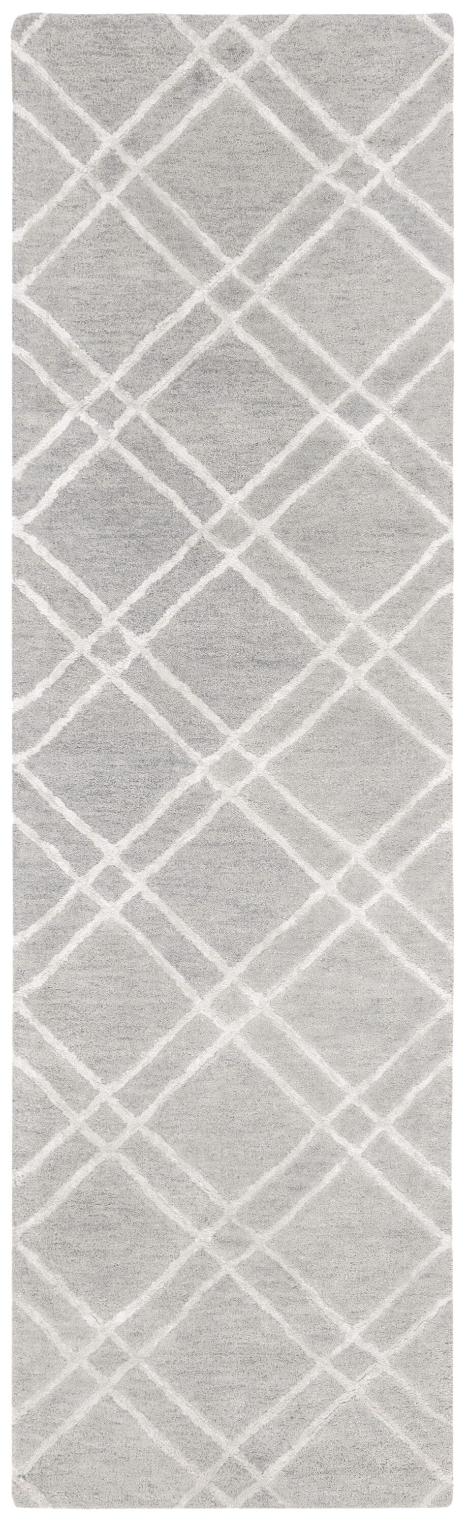 Safavieh Himalaya Ama 2-ft-3-in x 8-ft Gray/Silver Indoor Trellis Handcrafted Wool Runner Rug - Image 2