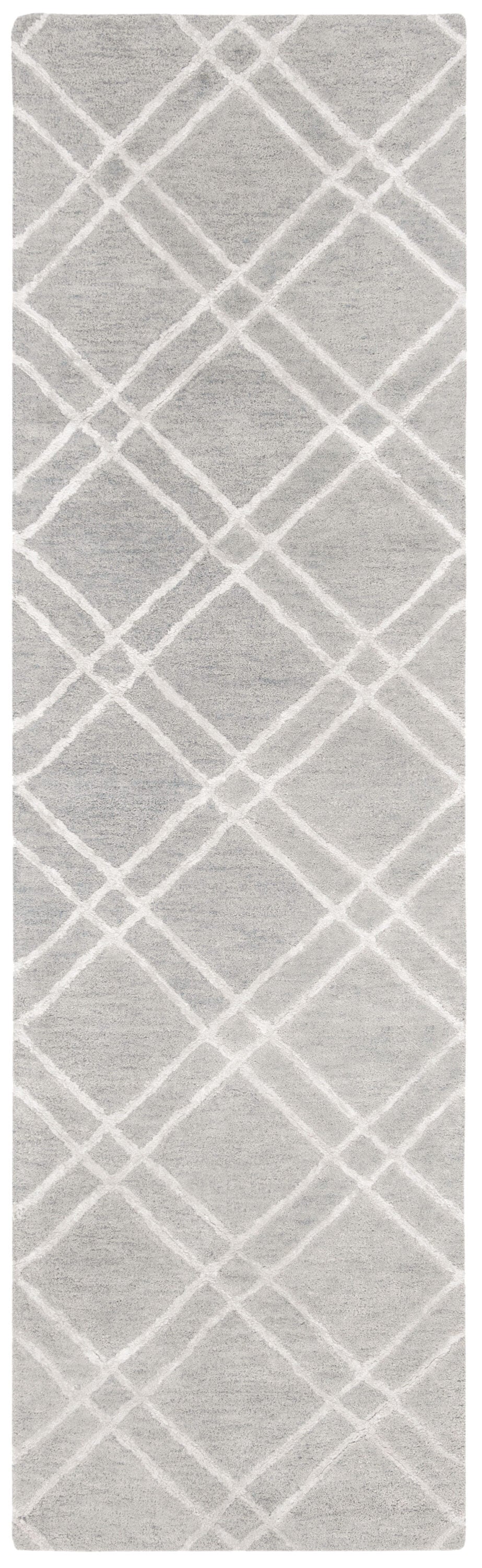 Safavieh Himalaya Ama 2-ft-3-in x 8-ft Gray/Silver Indoor Trellis Handcrafted Wool Runner Rug - Image 2