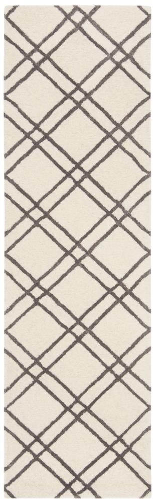 Safavieh Himalaya Ama 2 x 8 Ivory/Dark Gray Indoor Trellis Handcrafted Wool Runner Rug