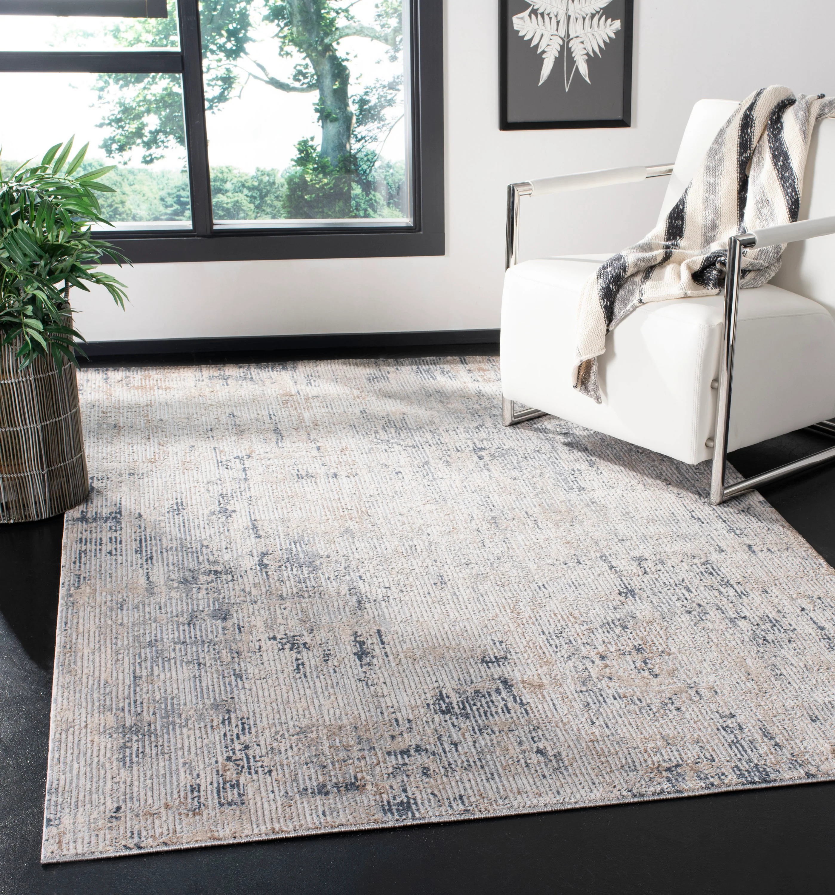 Safavieh Invista Neno 4 x 6 Cream/Charcoal Indoor Abstract Industrial Area Rug