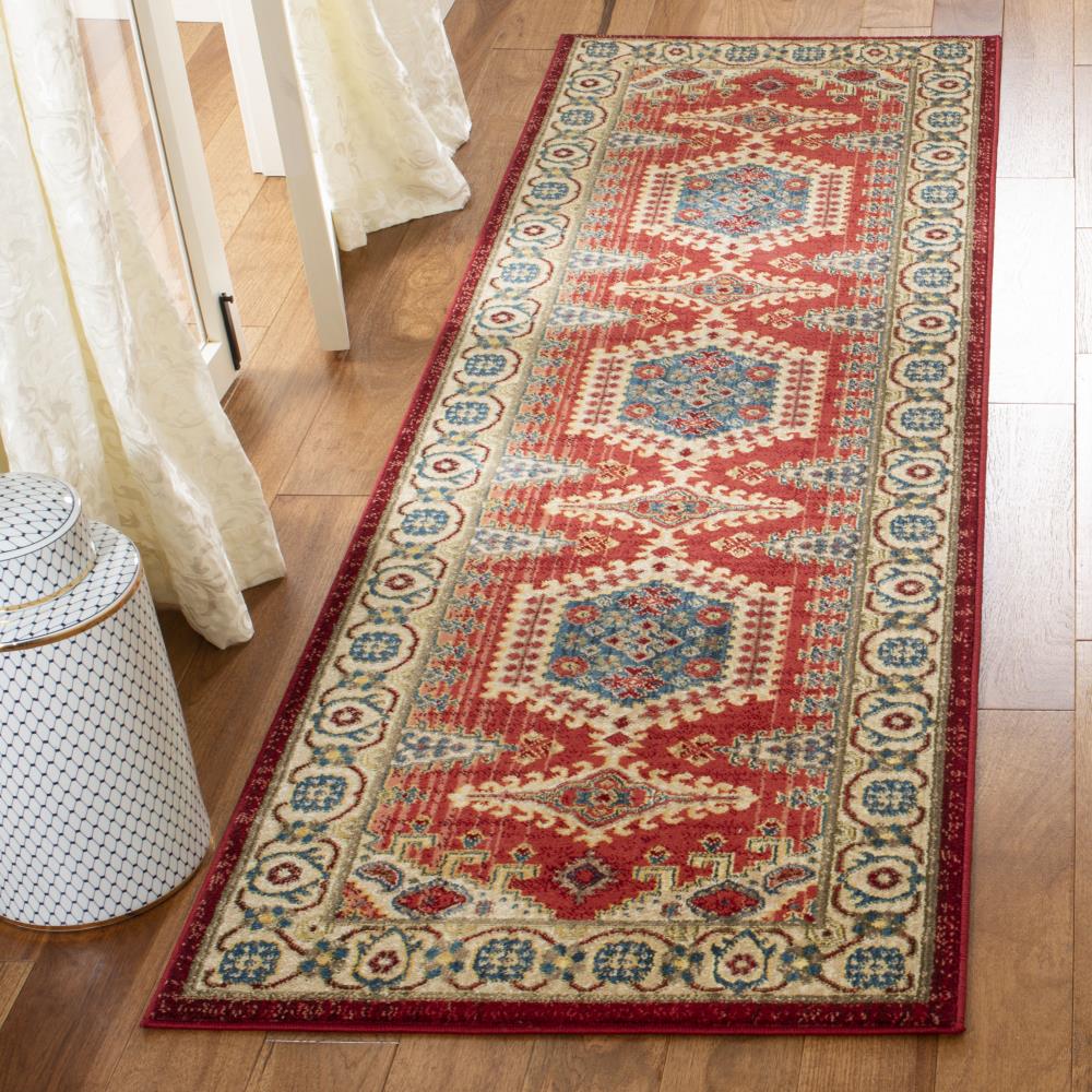 Safavieh Kashan Gayla 3 x 8 Red/Ivory Indoor Floral/Botanical Oriental Runner - Image 2