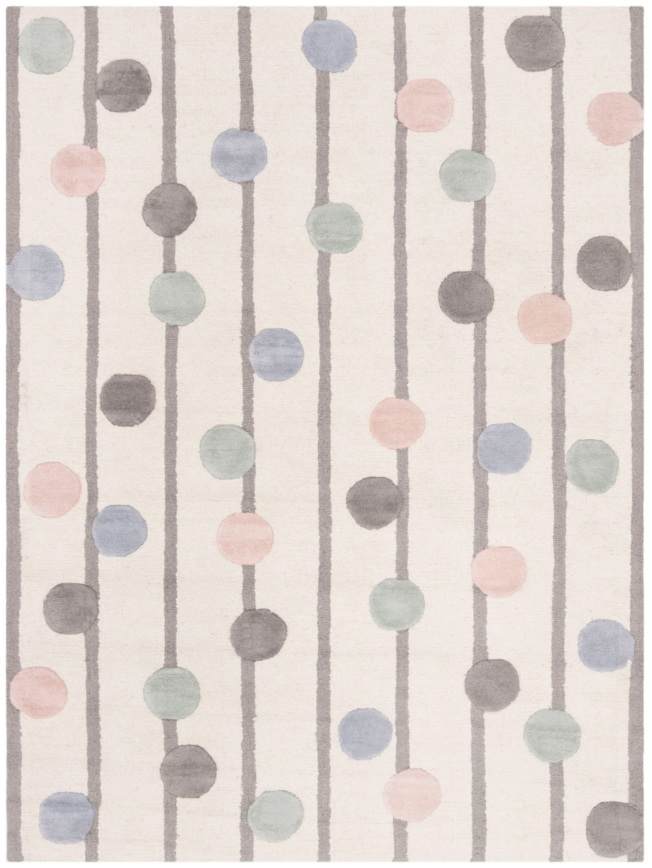 Safavieh Kids Confetti 5 x 7 Ivory/Multi Hand-Tufted Wool Indoor Abstract Area Rug - Image 2