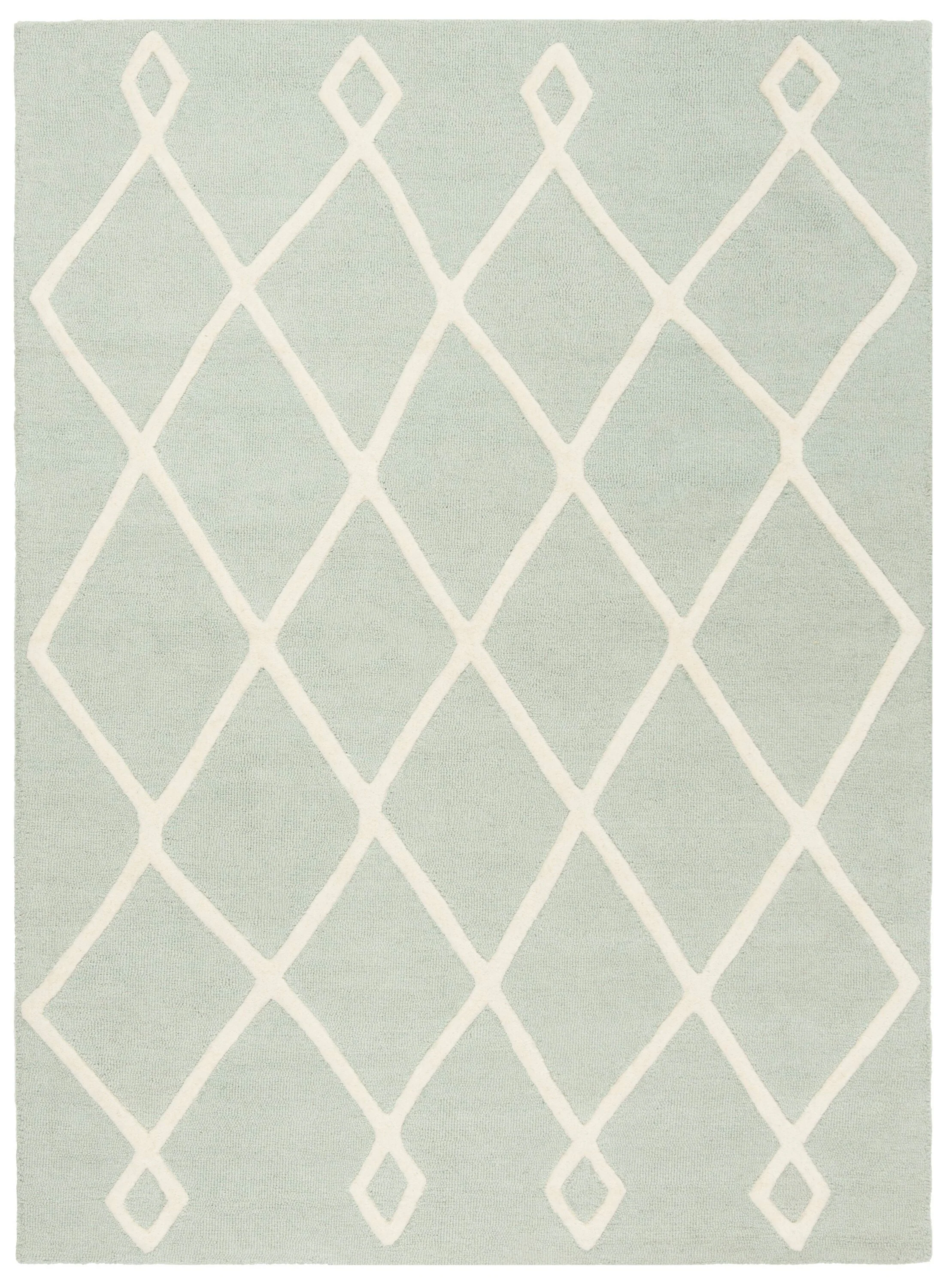 Safavieh Kids Moroccan 5 x 7 Mint/Ivory Hand-Tufted Wool Indoor Trellis Area Rug - Image 2