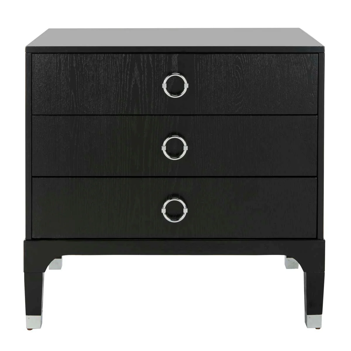 Safavieh Lorna 3-Drawer Black Nightstand, 30 x 19 x 28 in.