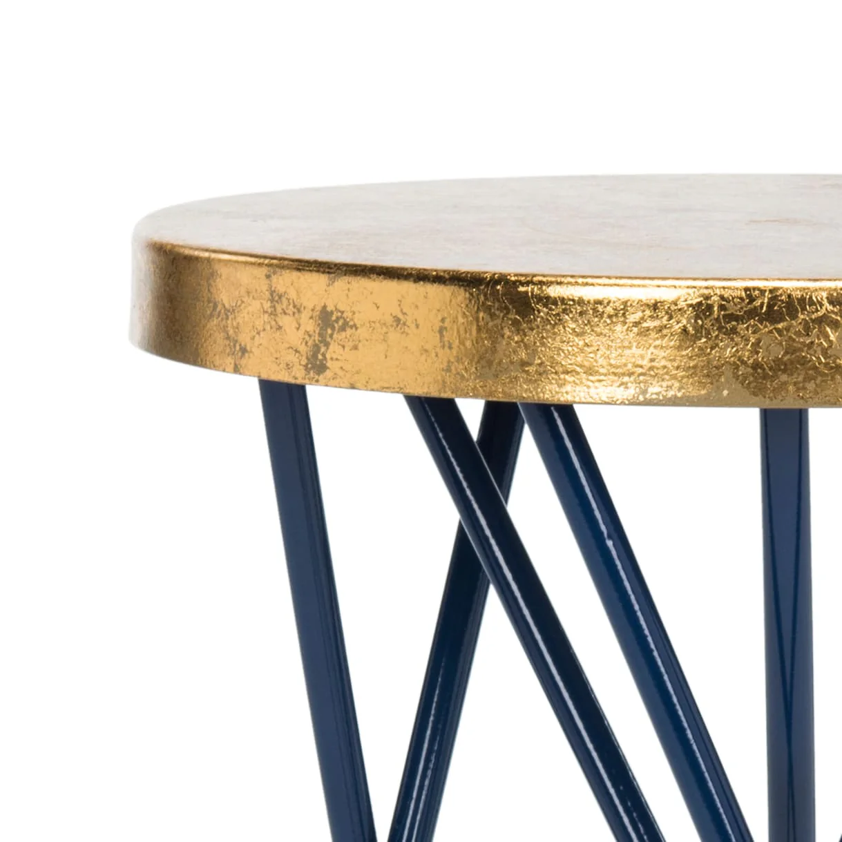 Safavieh Lorna Navy/Gold 24-in Counter Height Metal Bar Stool - Image 4