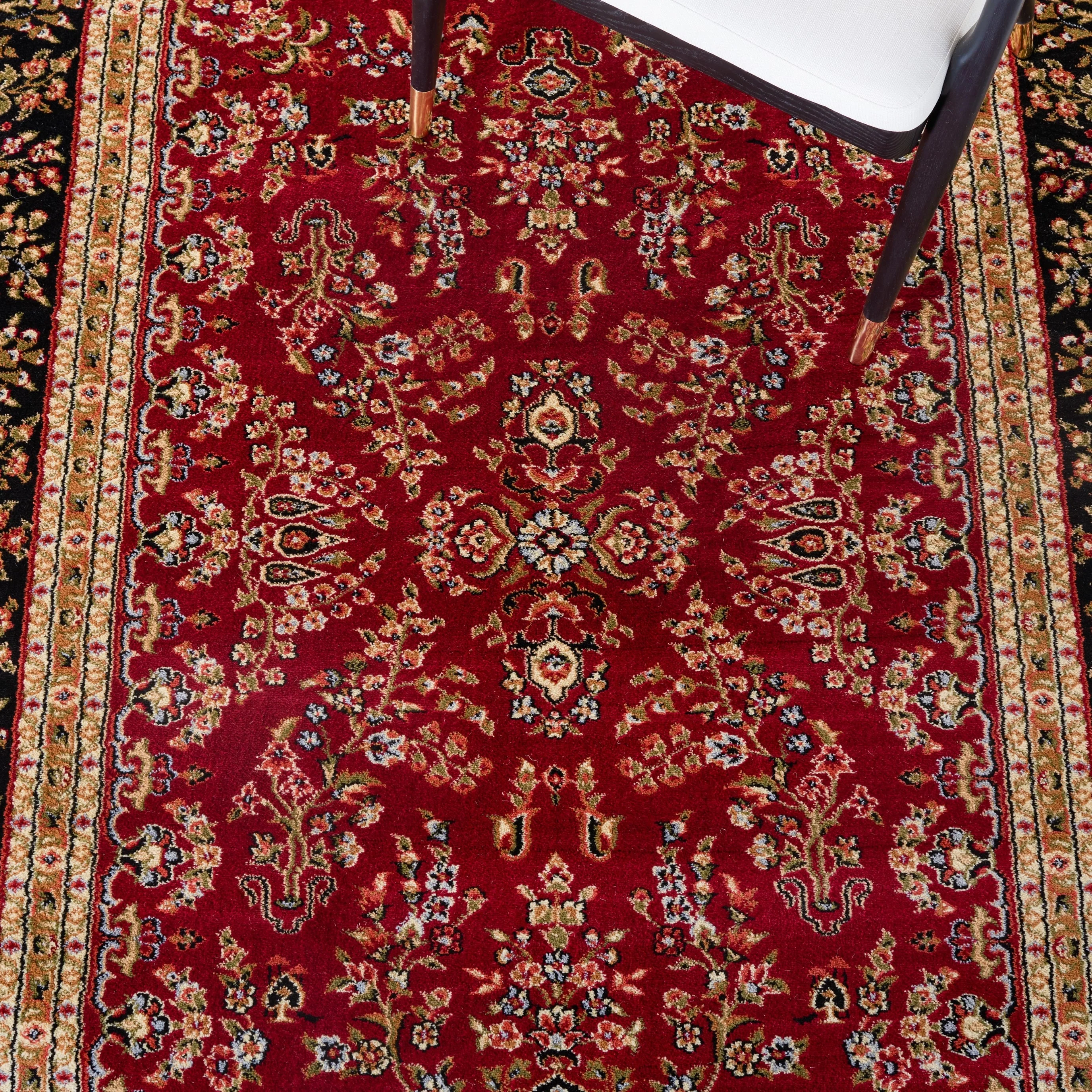 Safavieh Lyndhurst Hamadan 6 x 9 Red/Black Indoor Floral/Botanical Oriental Area Rug - Image 6