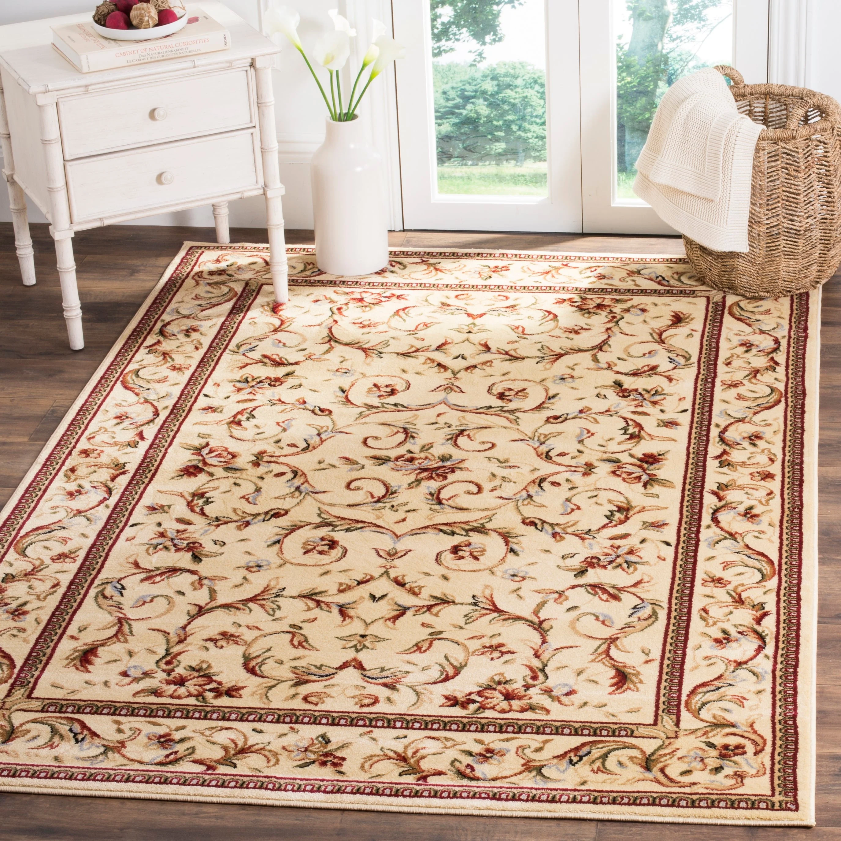 Safavieh Lyndhurst Lyon 10 x 10 Ivory/Ivory Square Indoor Floral/Botanical Oriental Area Rug