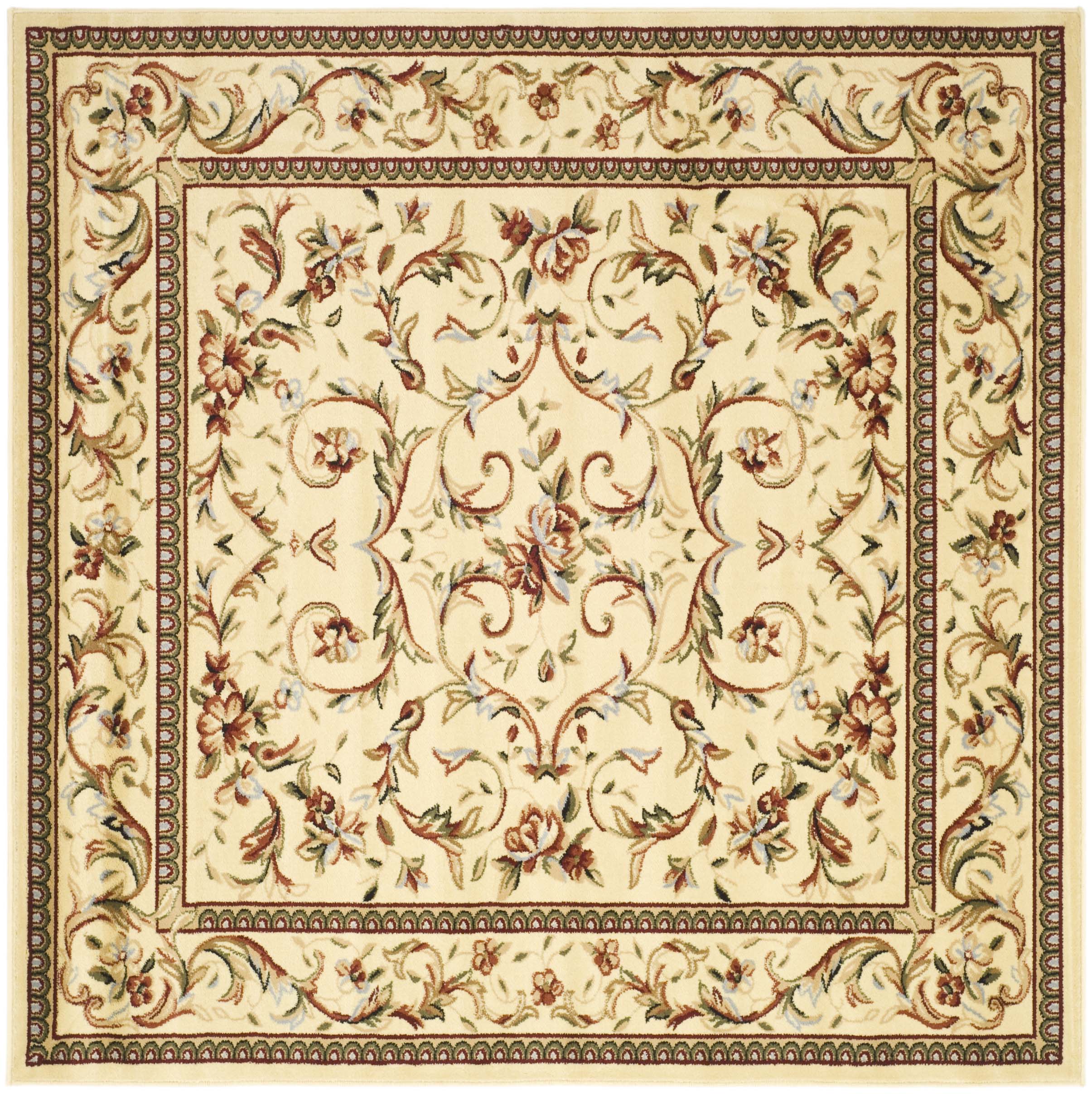 Safavieh Lyndhurst Lyon 10 x 10 Ivory/Ivory Square Indoor Floral/Botanical Oriental Area Rug - Image 2