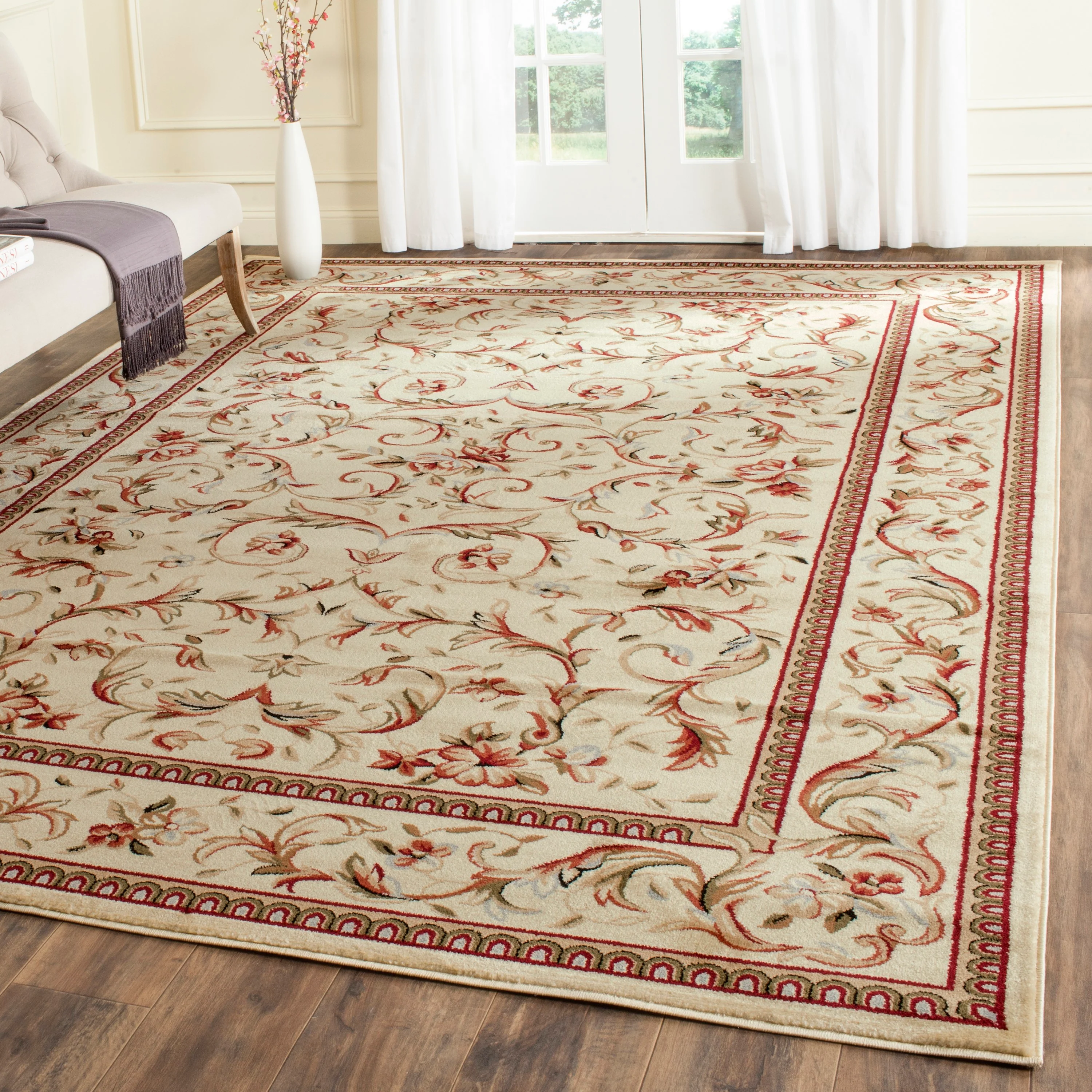 Safavieh Lyndhurst Lyon 10 x 14 Ivory/Ivory Indoor Floral/Botanical Oriental Area Rug