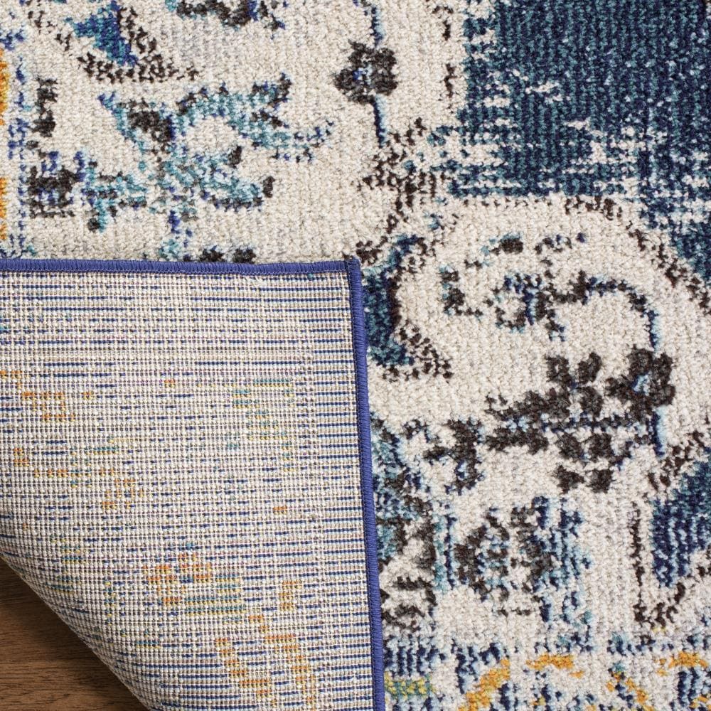 Safavieh Madison Kenora 9 x 12 Navy/Gray Indoor Distressed/Overdyed Vintage Area Rug - Image 4