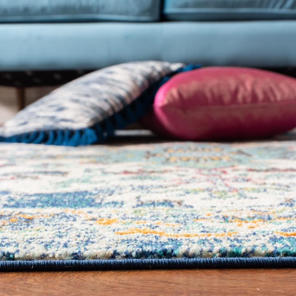 Safavieh Madison Kenora 9 x 12 Navy/Gray Indoor Distressed/Overdyed Vintage Area Rug - Image 7