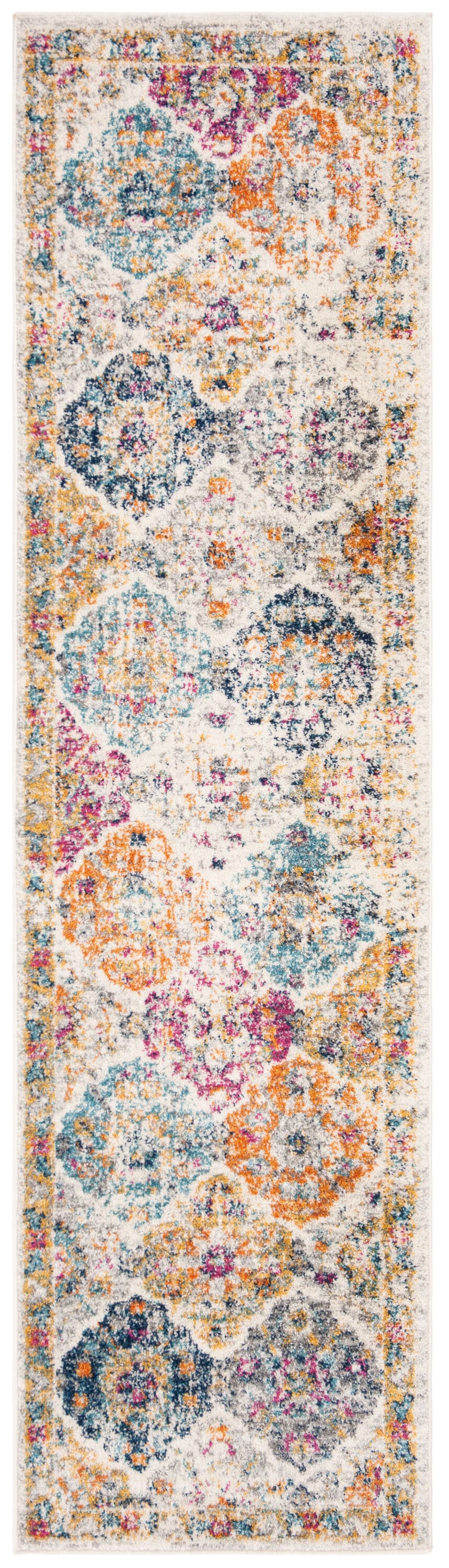Safavieh Madison Lyton 2 x 12 Cream/Multi Indoor Distressed/Overdyed Vintage Runner Rug