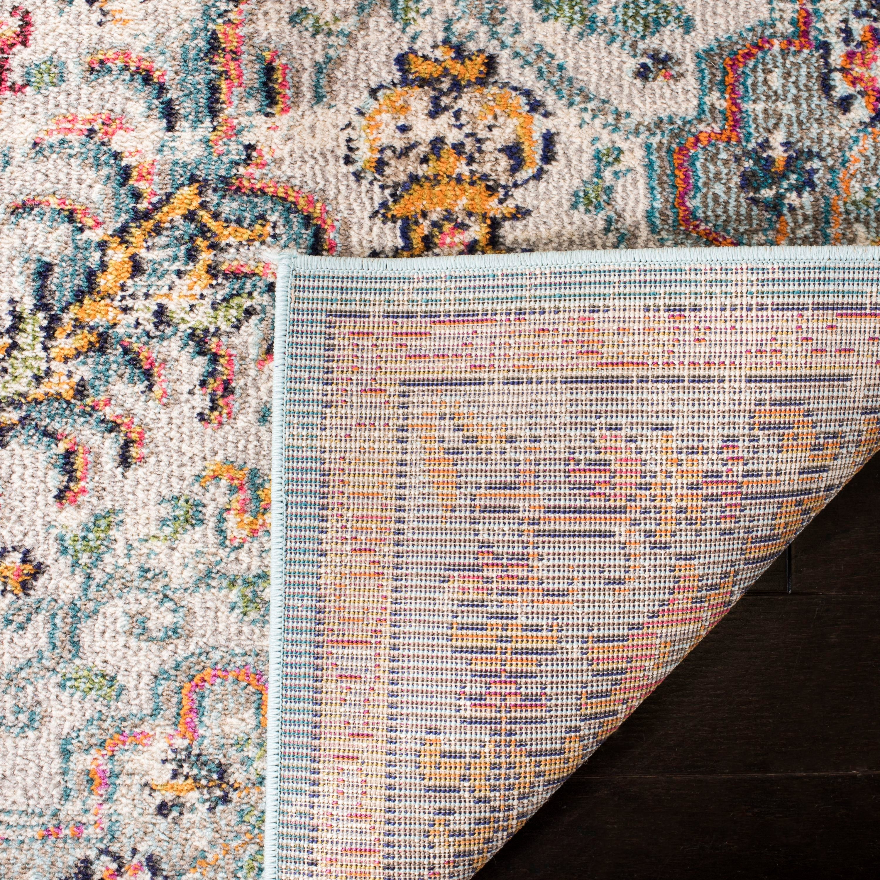 Safavieh Madison Sudbury 9 x 12 Gray/Light Blue Indoor Distressed/Overdyed Vintage Area Rug - Image 4
