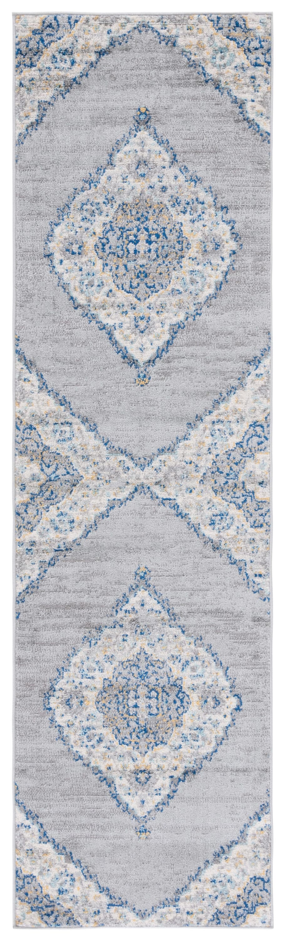 Safavieh Madison Suzian 2 x 8 Runner Rug, Light Gray/Blue, Indoor Floral/Botanical Oriental (Polypropylene) - Image 2