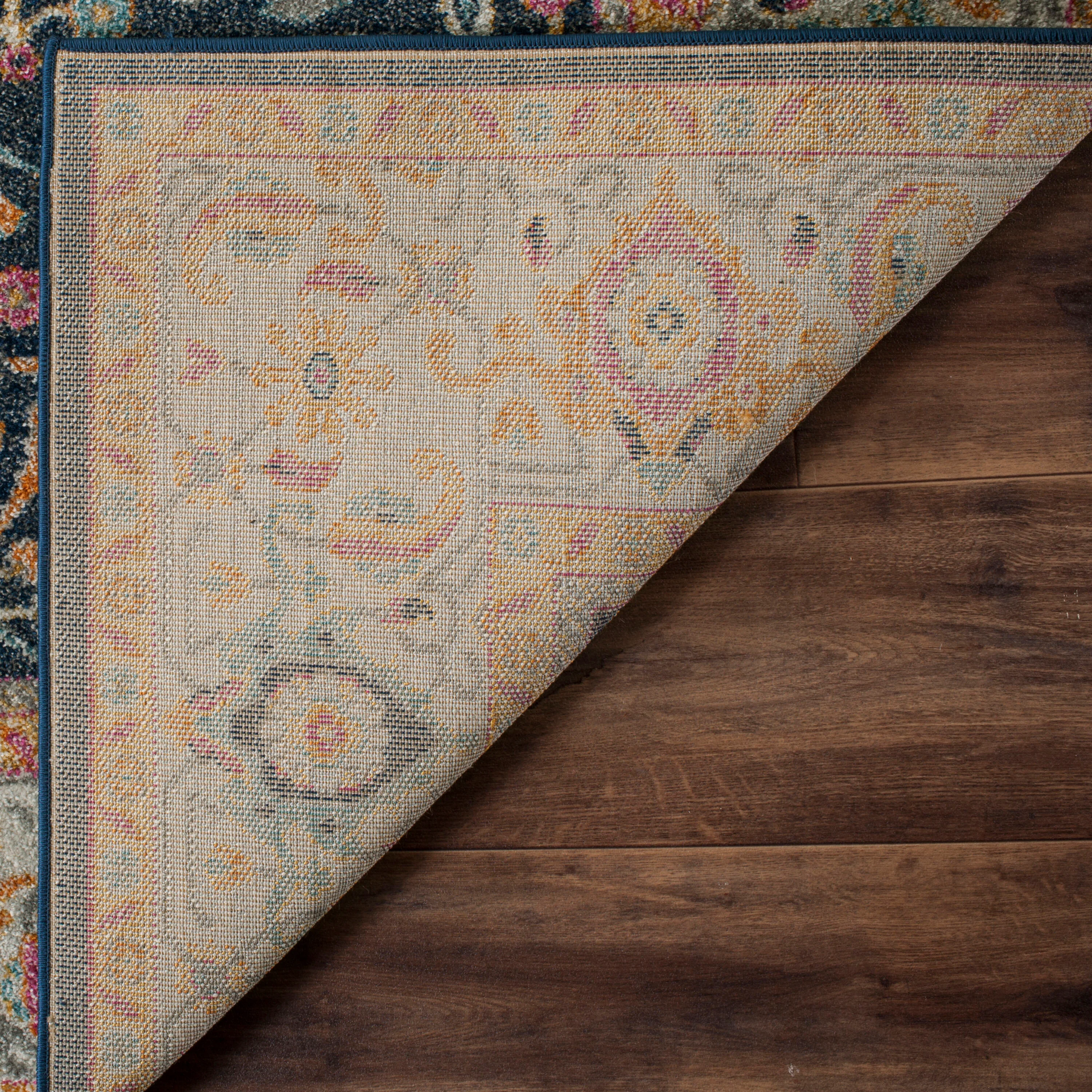 Safavieh Madison Toila 5 x 8 Navy/Creme Indoor Floral/Botanical Oriental Area Rug - Image 4