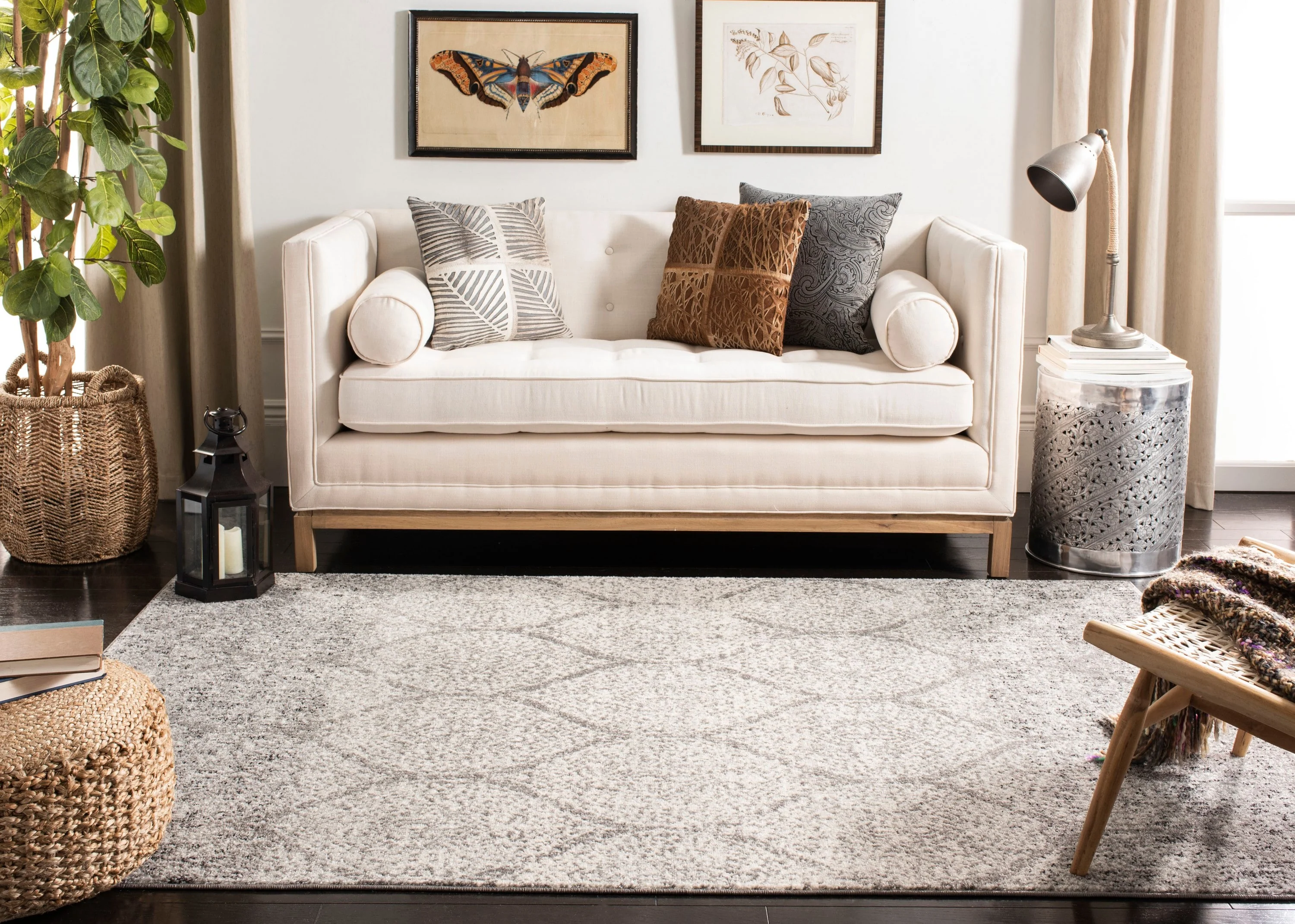 Safavieh Madison Westmont 2 x 8 Gray/Ivory Indoor Trellis Vintage Runner - Image 3