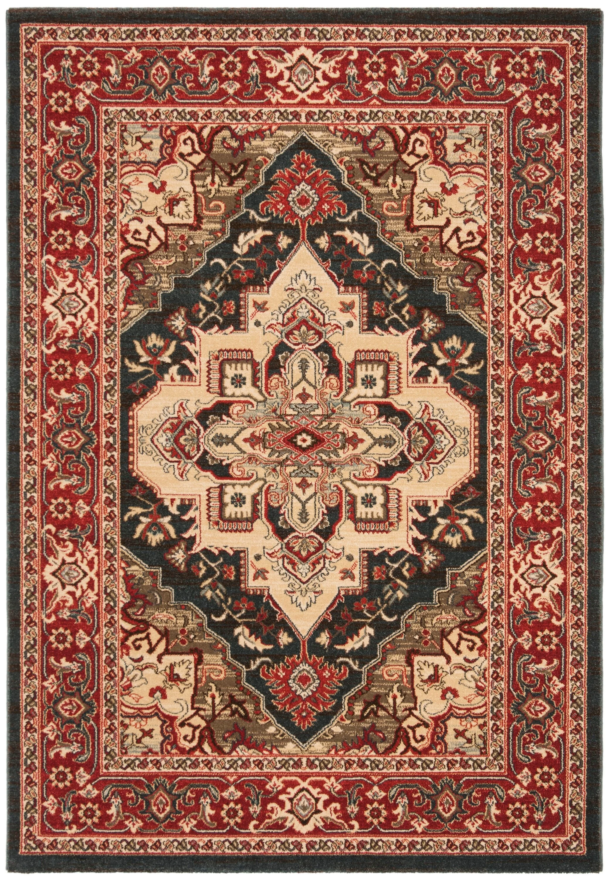 Safavieh Mahal Zaloa 4 x 6 Navy/Red Indoor Floral/Botanical Oriental Area Rug - Image 2