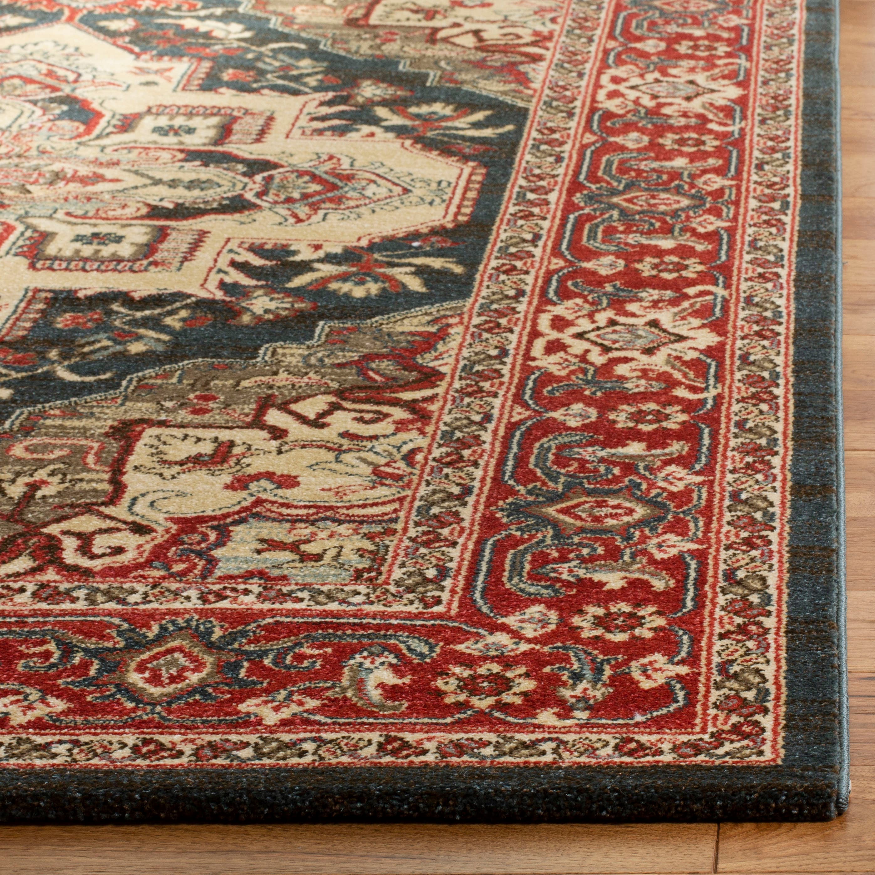 Safavieh Mahal Zaloa 4 x 6 Navy/Red Indoor Floral/Botanical Oriental Area Rug - Image 3