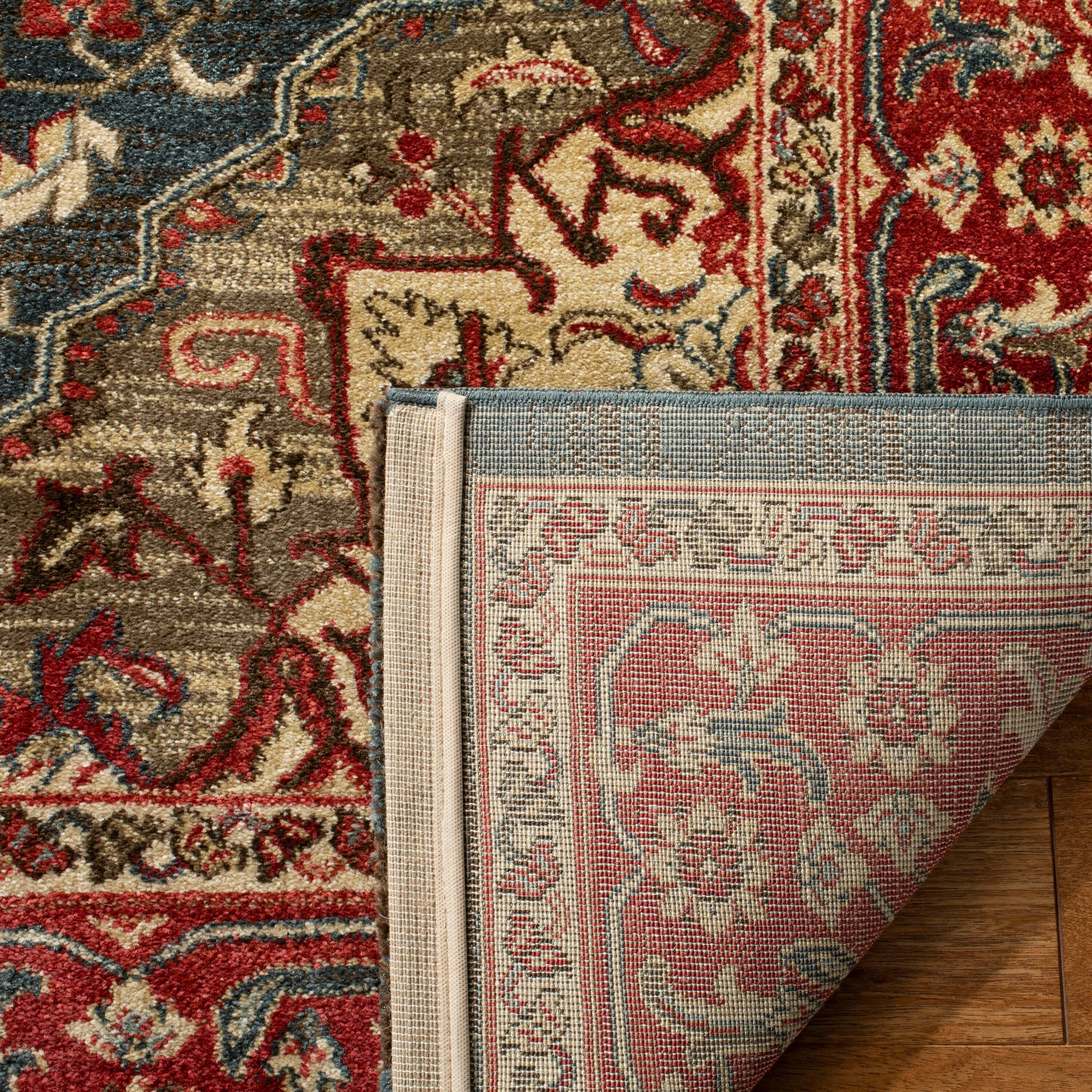Safavieh Mahal Zaloa 4 x 6 Navy/Red Indoor Floral/Botanical Oriental Area Rug - Image 4