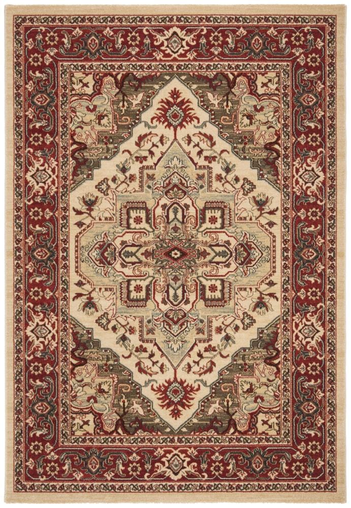 Safavieh Mahal Zaloa 5 x 8 Creme/Red Indoor Floral/Botanical Oriental Area Rug