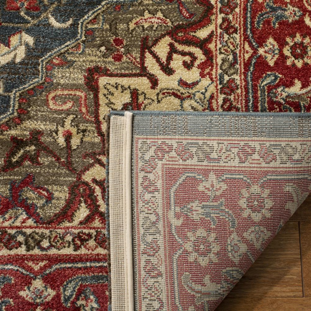 Safavieh Mahal Zaloa 5 x 8 Navy/Red Indoor Floral/Botanical Oriental Area Rug - Image 4