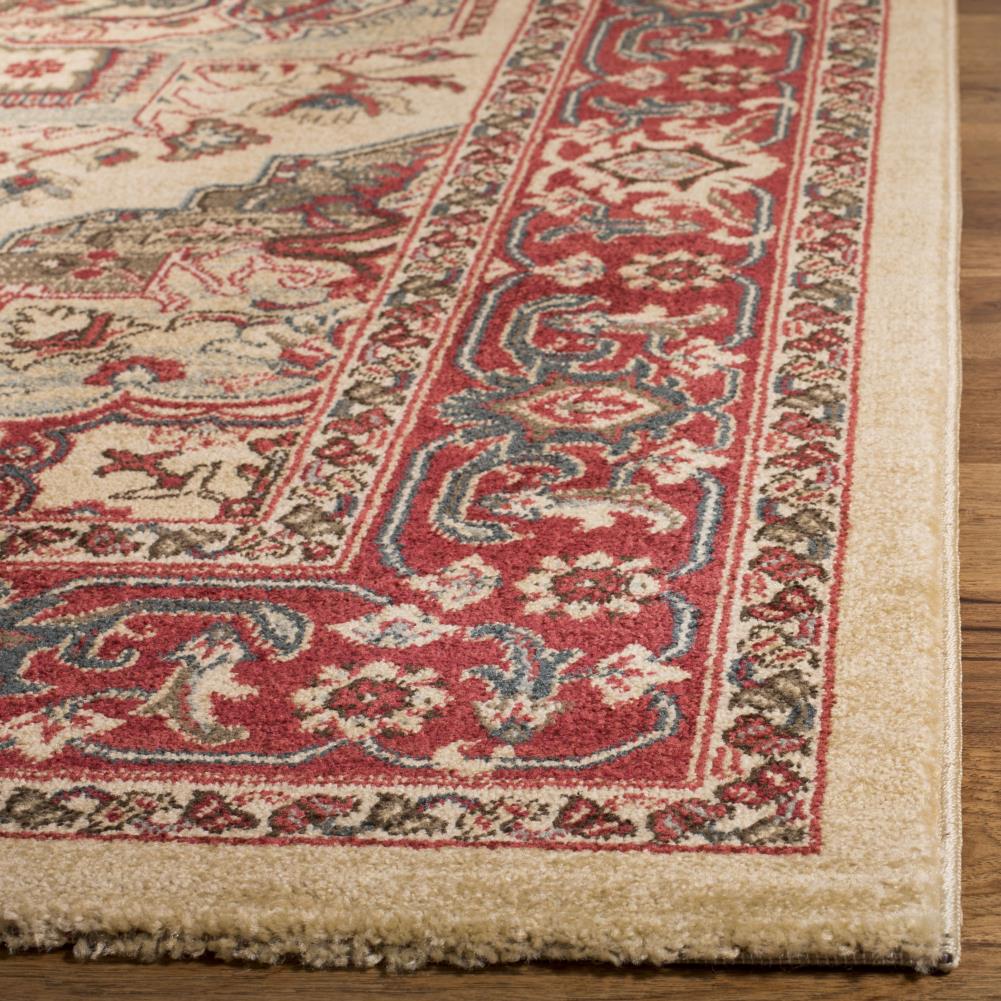 Safavieh Mahal Zaloa 8 x 11 Creme/Red Indoor Floral/Botanical Oriental Area Rug - Image 3