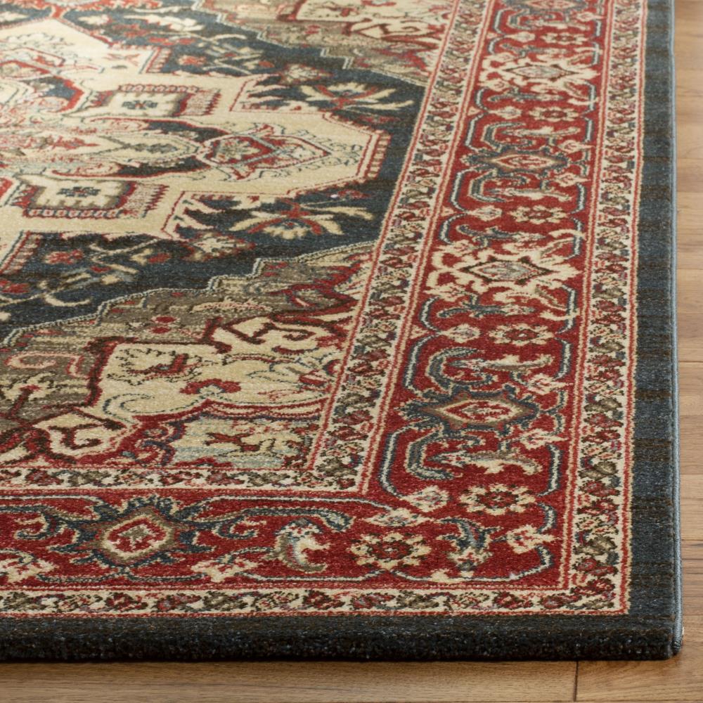 Safavieh Mahal Zaloa 8 x 11 Navy/Red Indoor Floral/Botanical Oriental Area Rug - Image 3