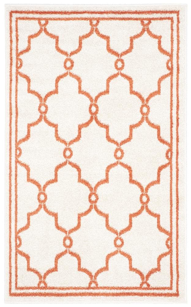 Safavieh Marion 3 x 4 Beige/Orange Indoor/Outdoor Trellis Throw Rug
