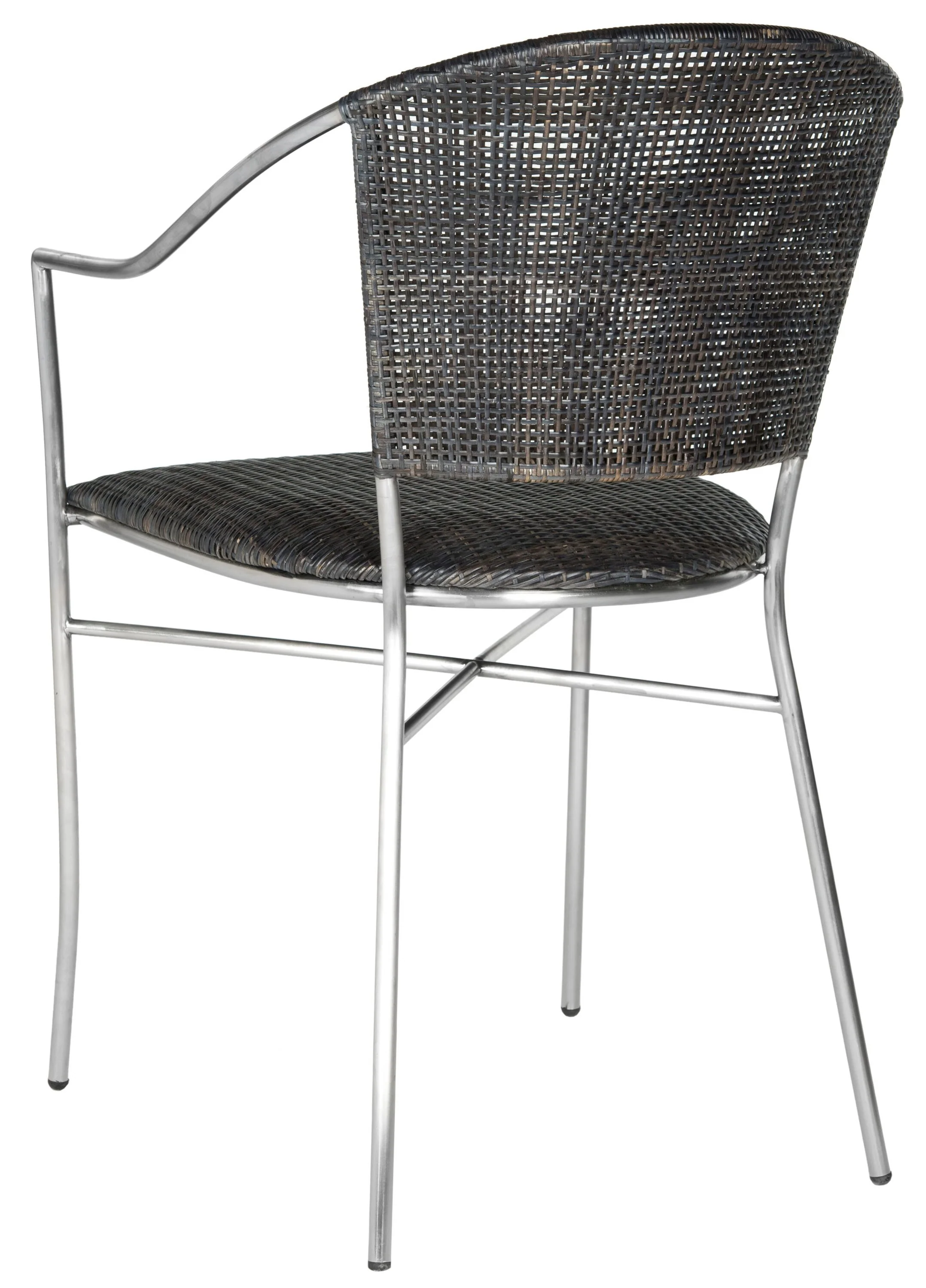Safavieh Melita Coastal Side Chairs, Set of 2 – Black Rattan Seat/Back, Metal Frame - Image 4