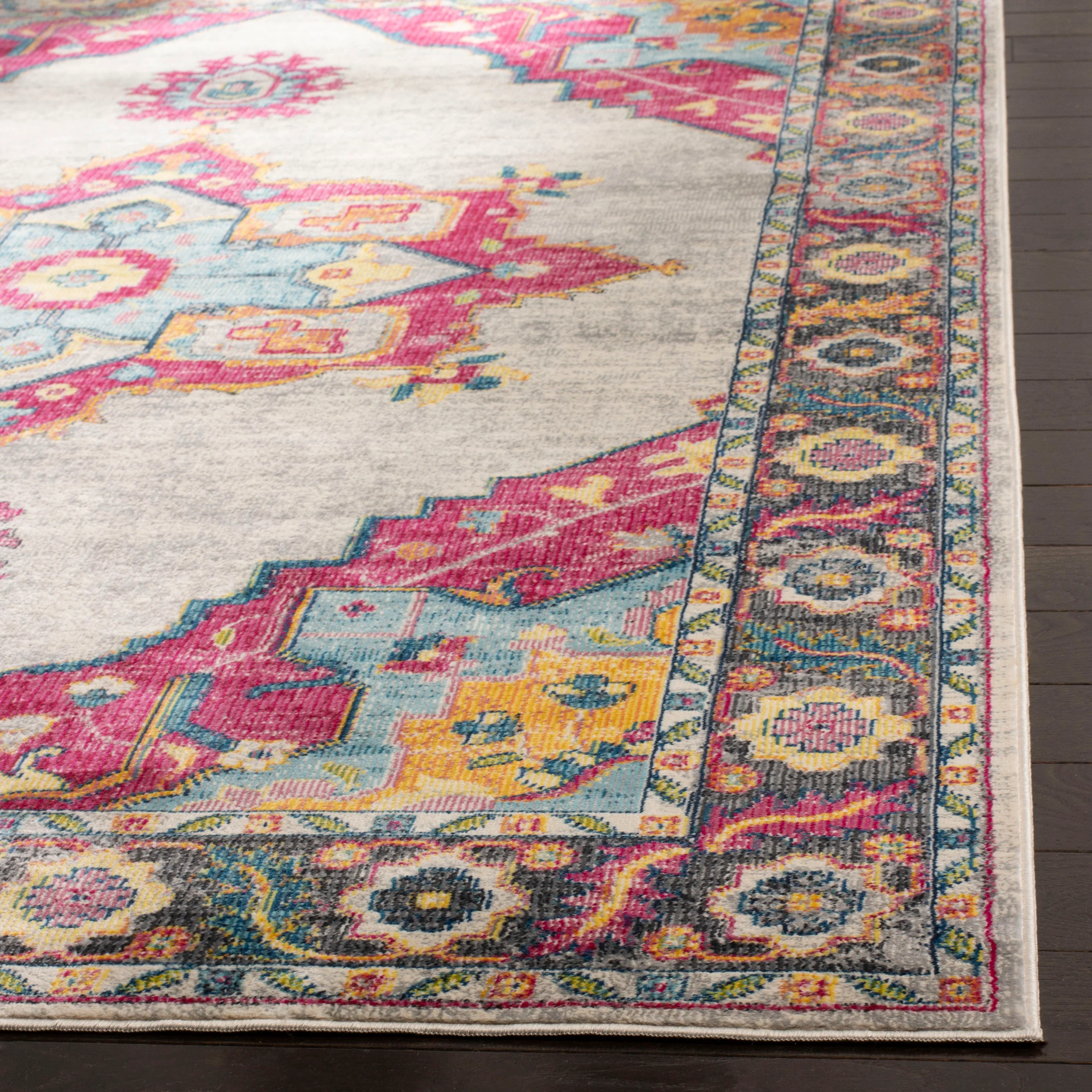 Safavieh Merlot Peri 2 x 6 Cream/Multi Indoor Floral/Botanical Oriental Runner Rug - Image 3