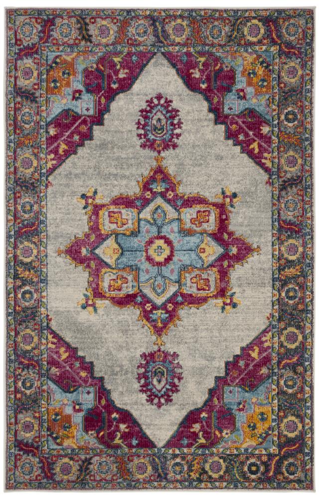 Safavieh Merlot Peri 4 x 6 Cream/Multi Indoor Floral/Botanical Oriental Area Rug