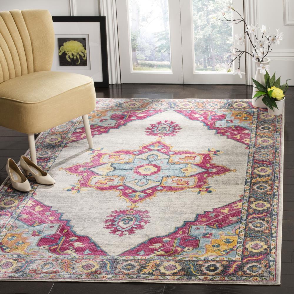Safavieh Merlot Peri 5 x 8 Cream/Multi Indoor Floral/Botanical Oriental Area Rug - Image 2